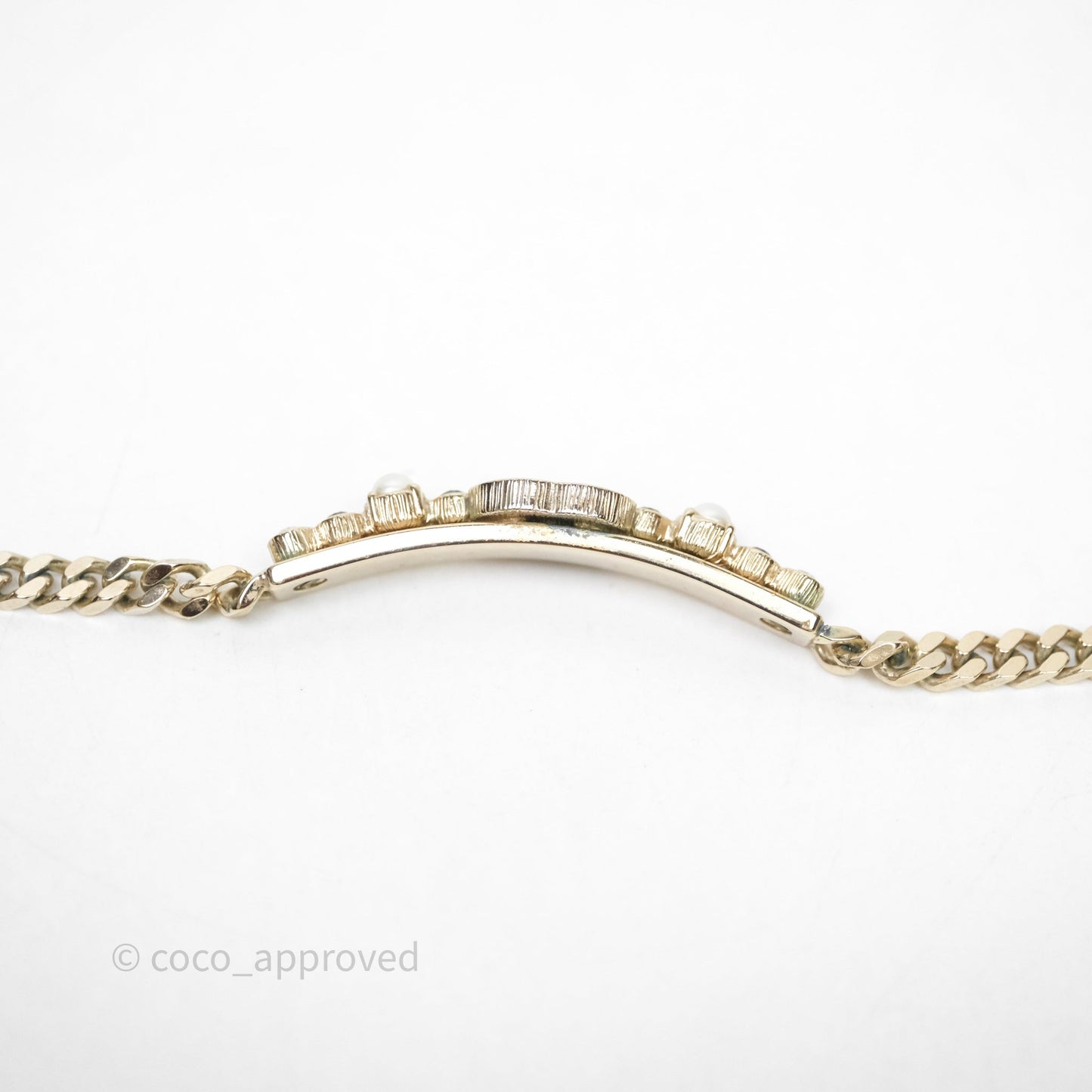 Chanel Crystal Round CC With Pearl Choker 23K