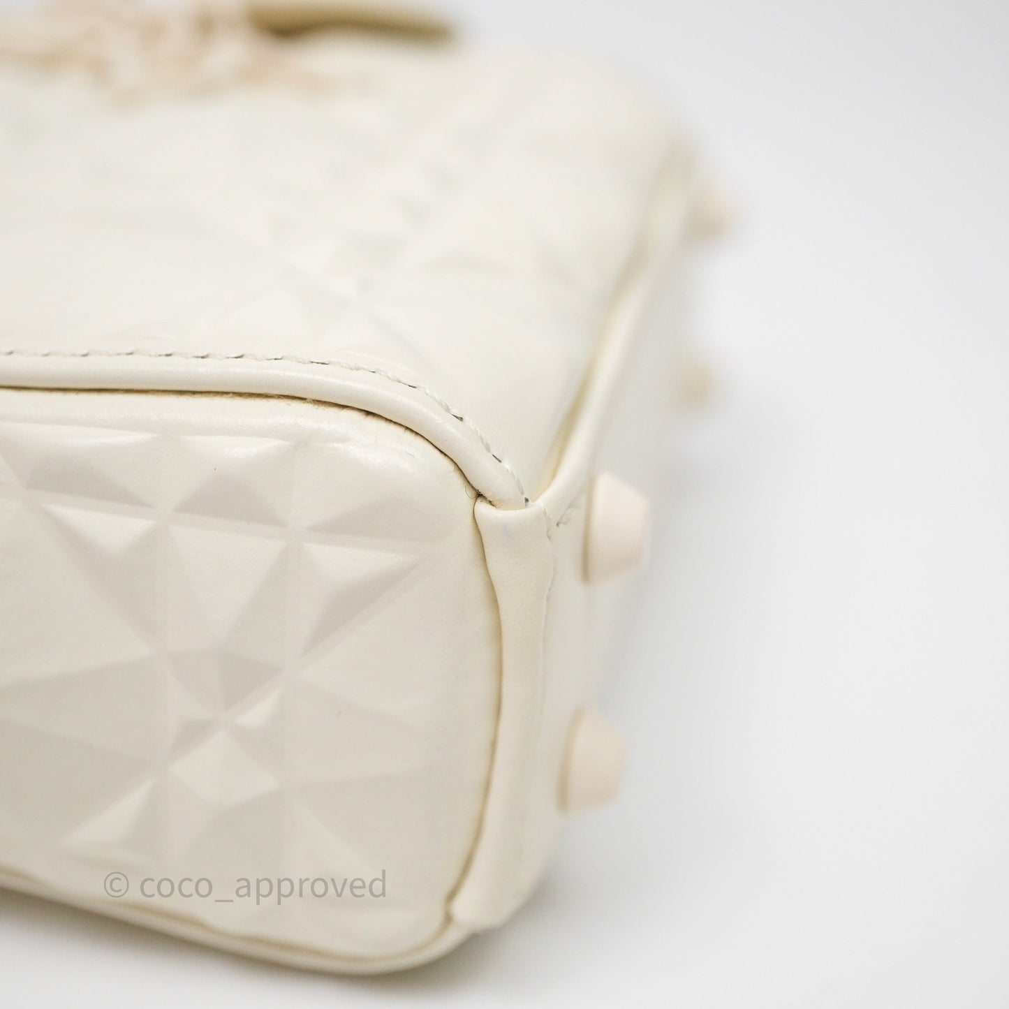 Dior Micro Lady Dior Latte Cannage Calfskin with Diamond Motif