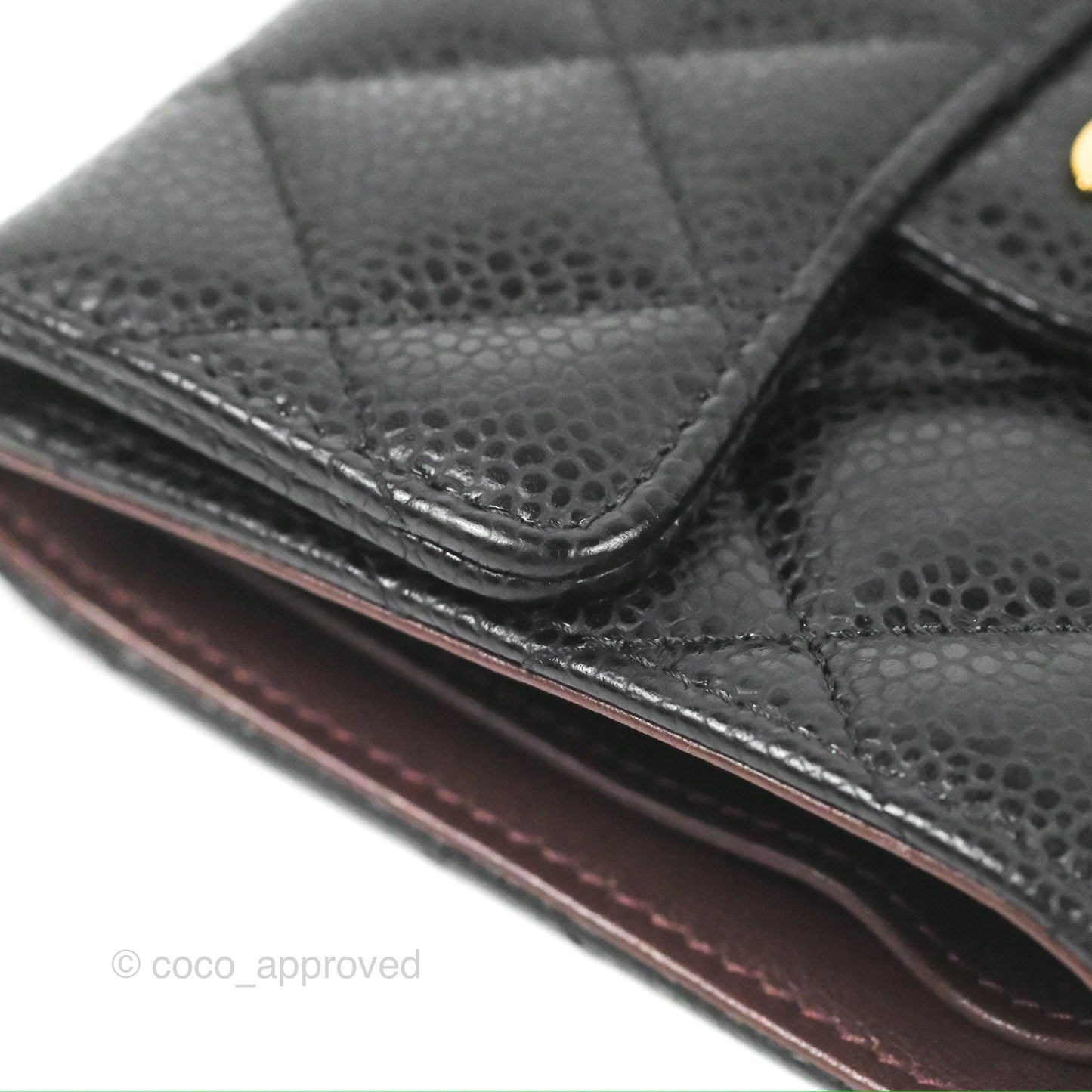 Chanel Classic Short Flap Wallet Black Caviar Gold Hardware