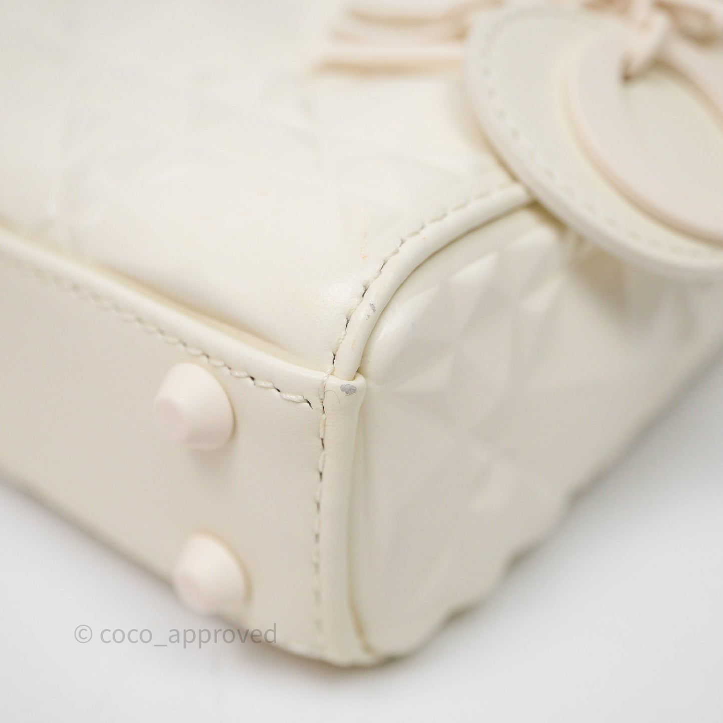 Dior Micro Lady Dior Latte Cannage Calfskin with Diamond Motif