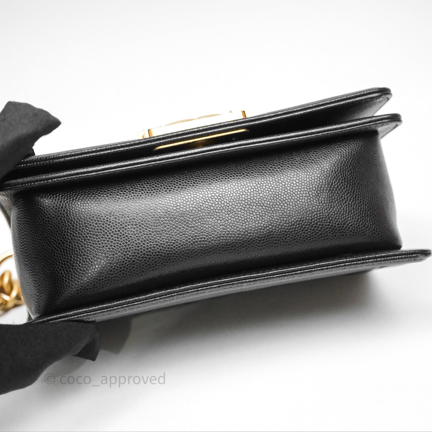 Chanel Small Quilted Boy Black Caviar Gold Hardware
