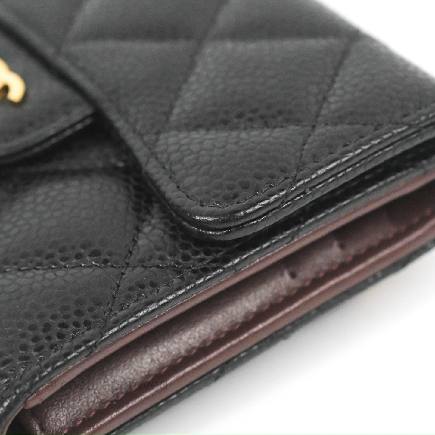 Chanel Classic Short Flap Wallet Black Caviar Gold Hardware
