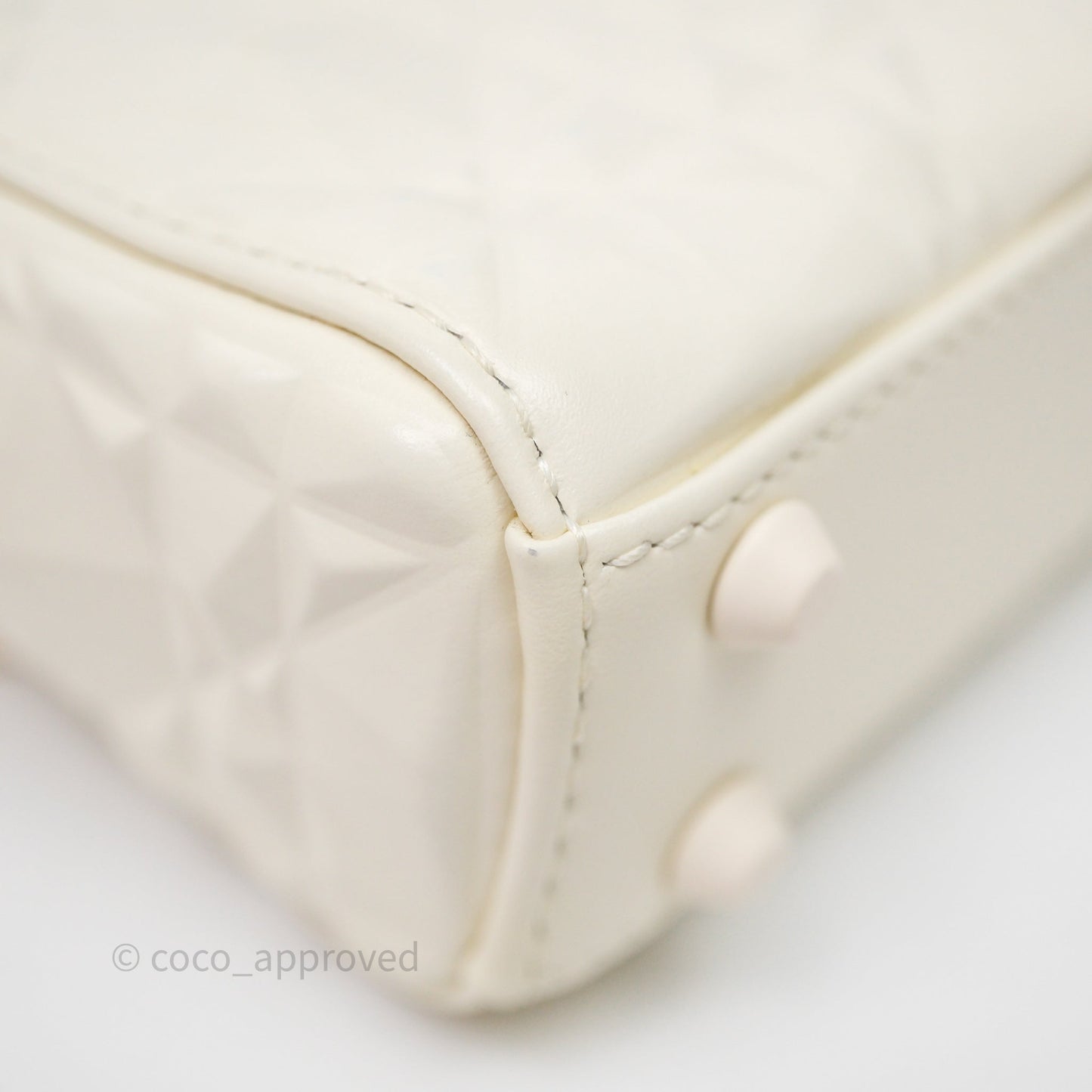 Dior Micro Lady Dior Latte Cannage Calfskin with Diamond Motif