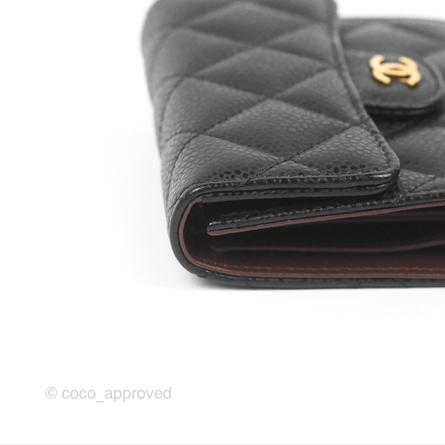 Chanel Classic Short Flap Wallet Black Caviar Gold Hardware