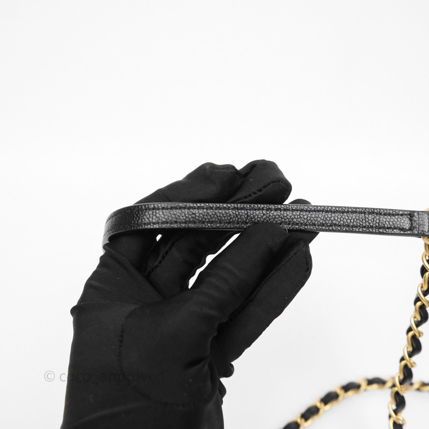 Chanel Quilted Accordion Flap Bag with Handle Black Caviar Aged Gold Hardware 23B