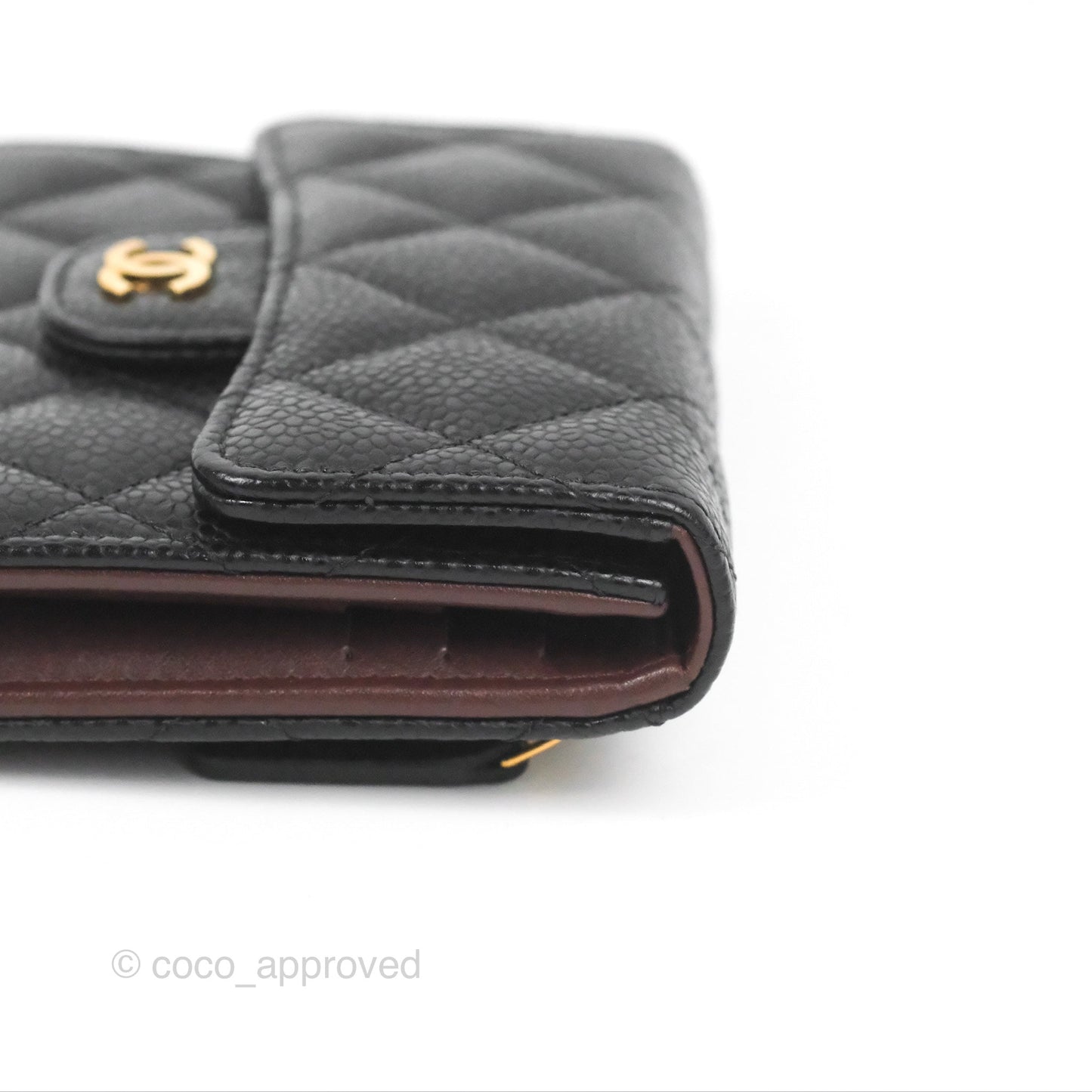 Chanel Classic Short Flap Wallet Black Caviar Gold Hardware