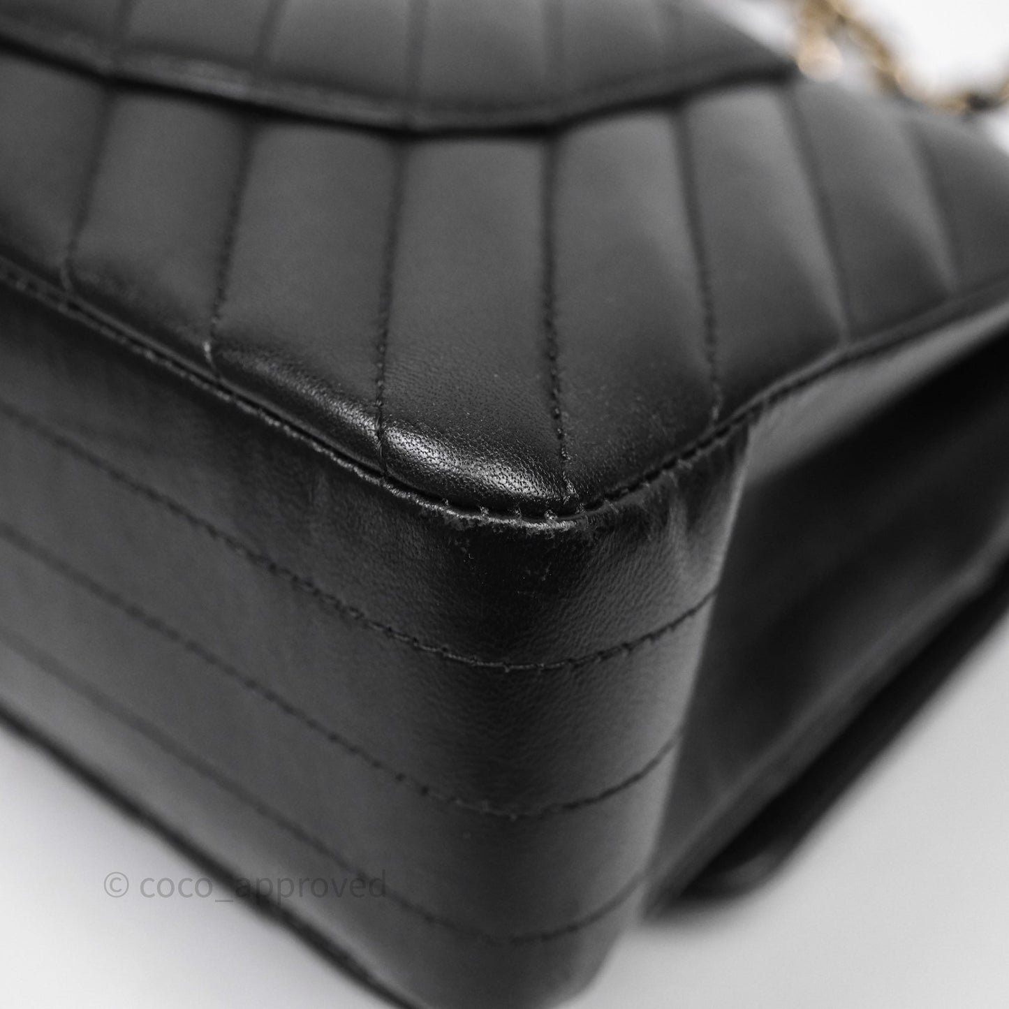 Chanel Classic M/L Medium Flap Chevron Black Lambskin Gold Hardware