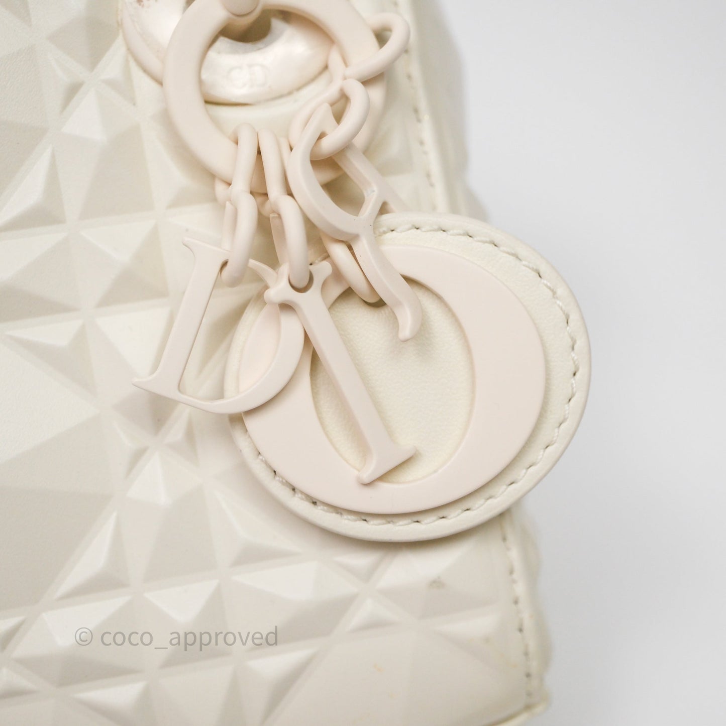 Dior Micro Lady Dior Latte Cannage Calfskin with Diamond Motif