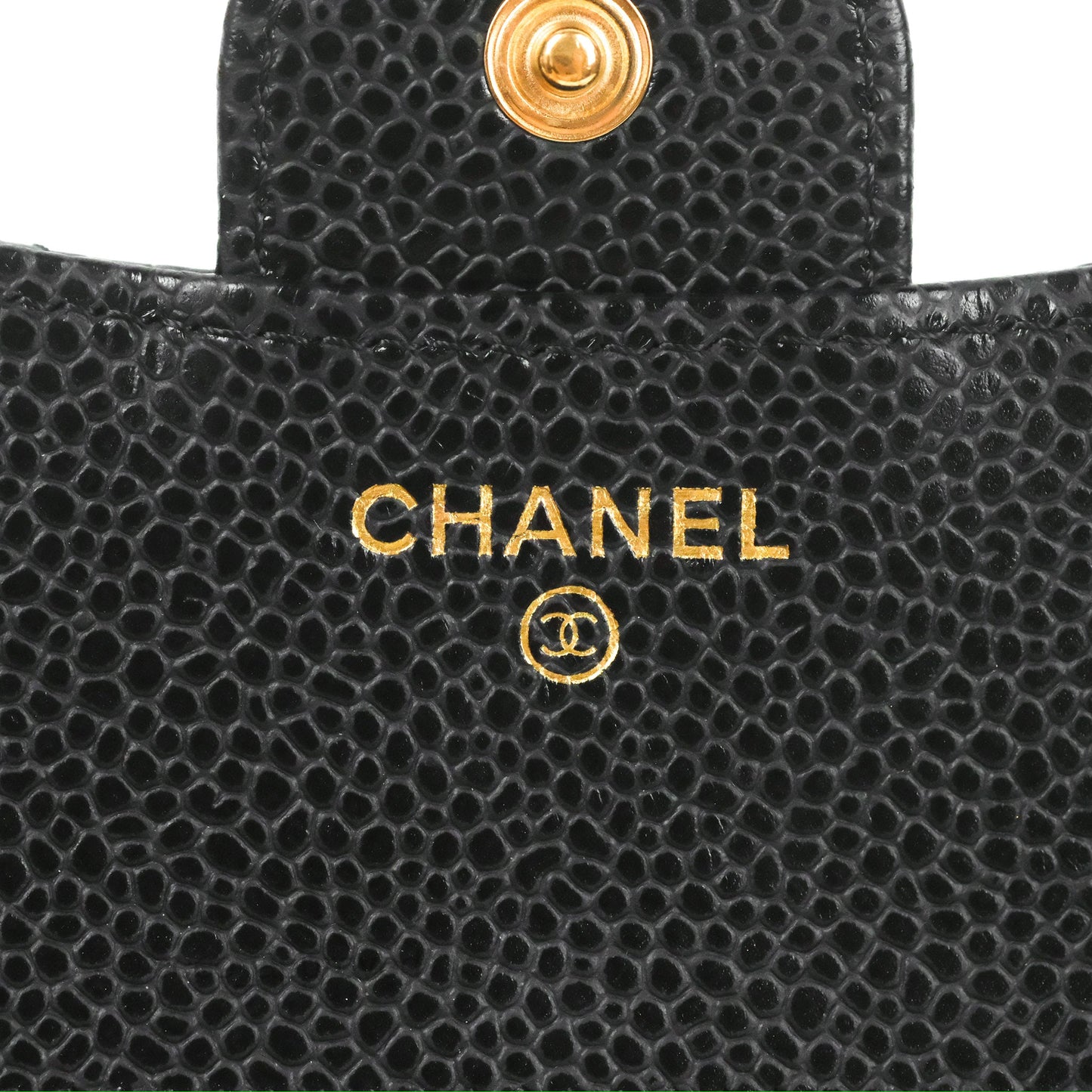 Chanel Classic Short Flap Wallet Black Caviar Gold Hardware