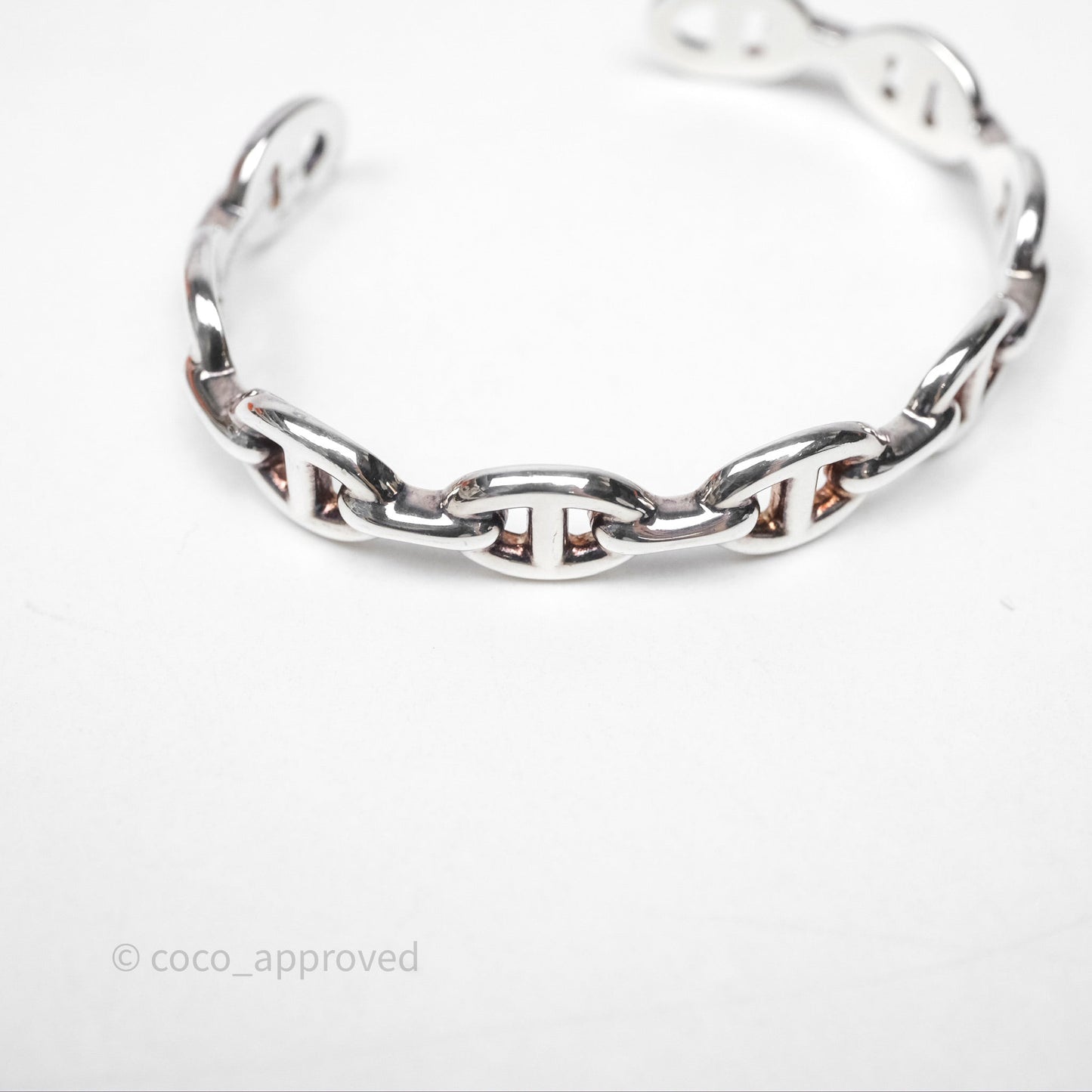 Hermès Chaine d'Ancre Bracelet Silver Hardware Size SH
