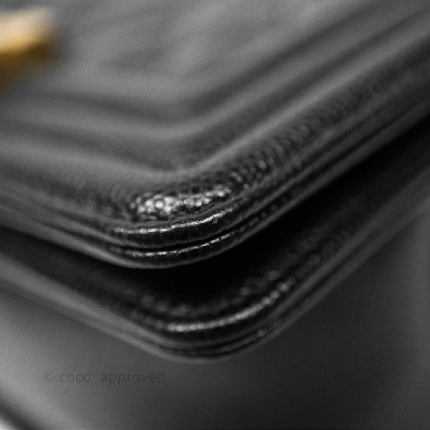 Chanel Small Quilted Boy Black Caviar Gold Hardware
