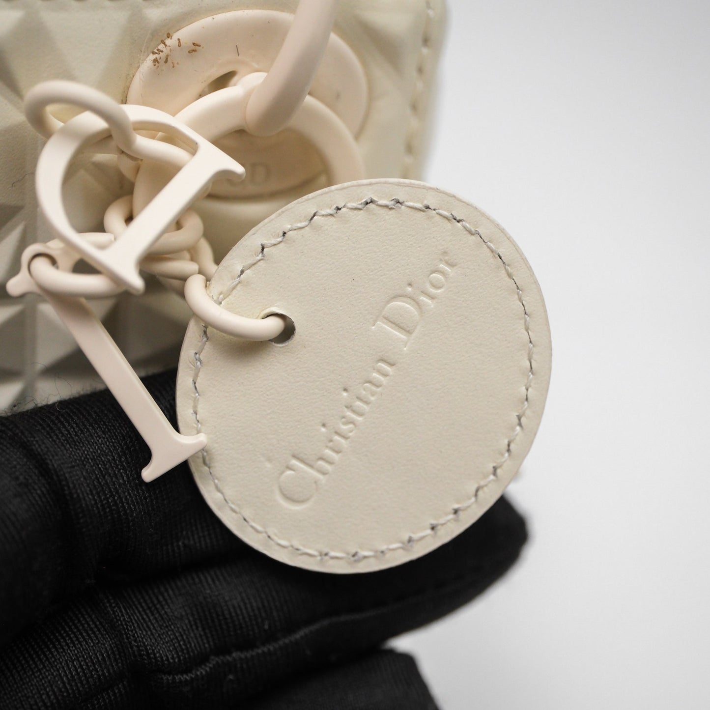 Dior Micro Lady Dior Latte Cannage Calfskin with Diamond Motif