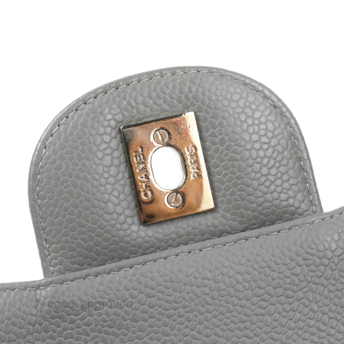 Chanel Jumbo Single Flap Grey Caviar Silver Hardware⁣⁣