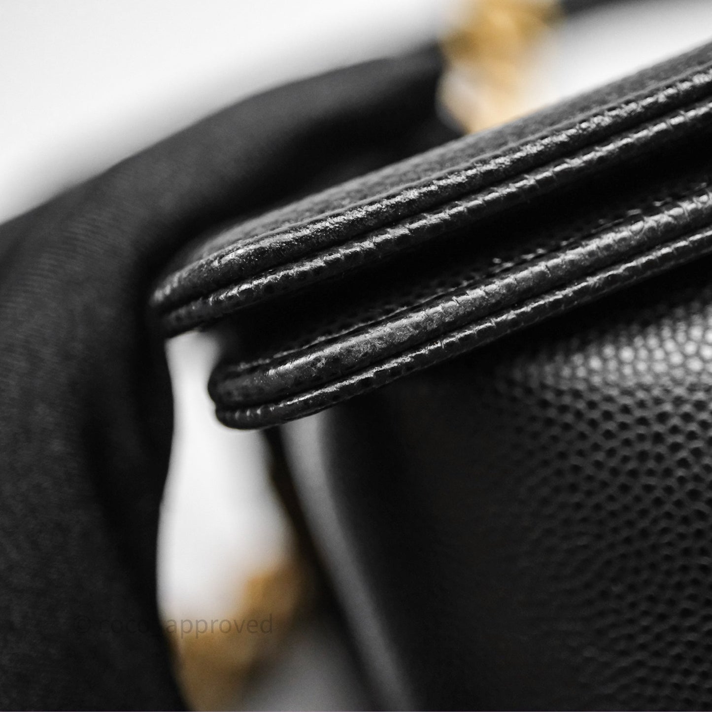 Chanel Small Quilted Boy Black Caviar Gold Hardware