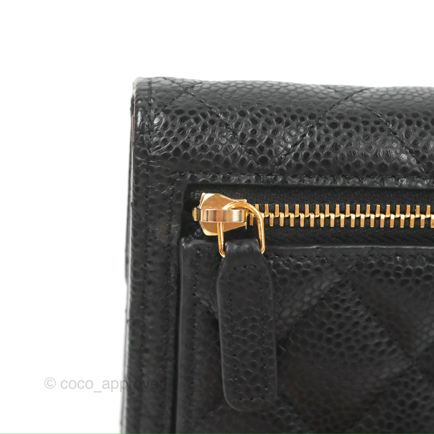 Chanel Classic Short Flap Wallet Black Caviar Gold Hardware