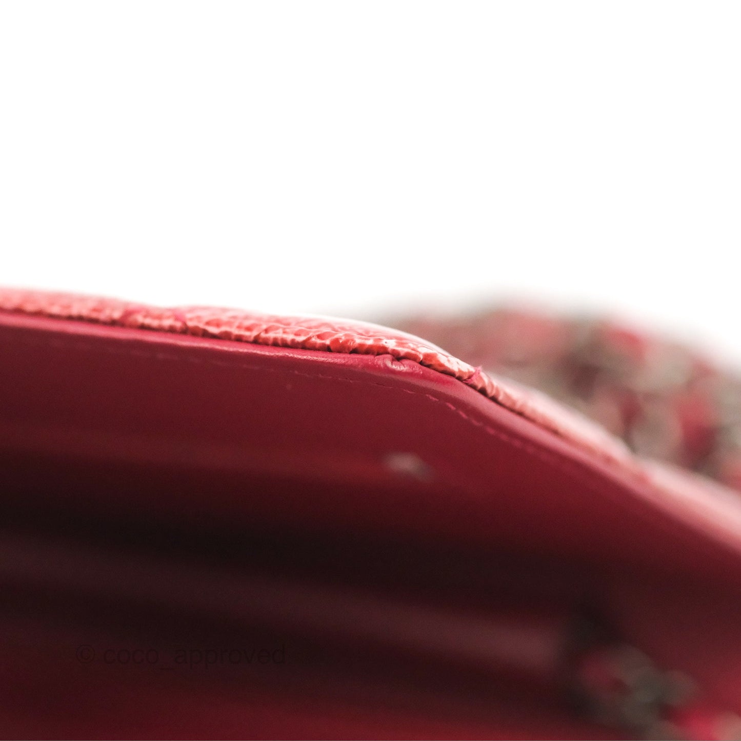 Chanel Quilted Paris Dallas Wallet On Chain WOC Patent Goatskin Cherry Red Ruthenium Hardware