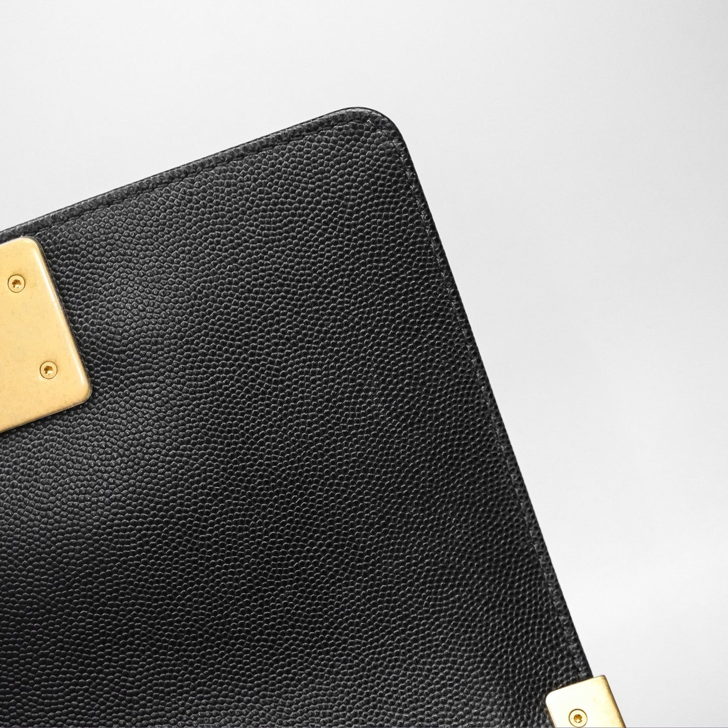 Chanel Small Quilted Boy Black Caviar Gold Hardware