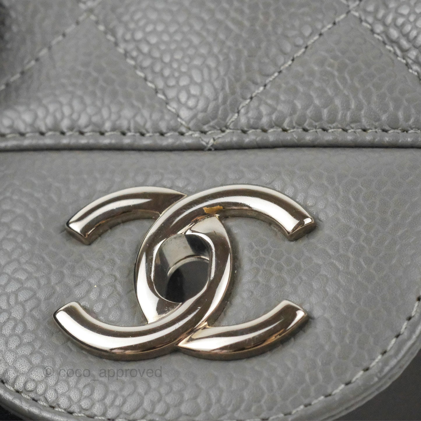 Chanel Jumbo Single Flap Grey Caviar Silver Hardware⁣⁣
