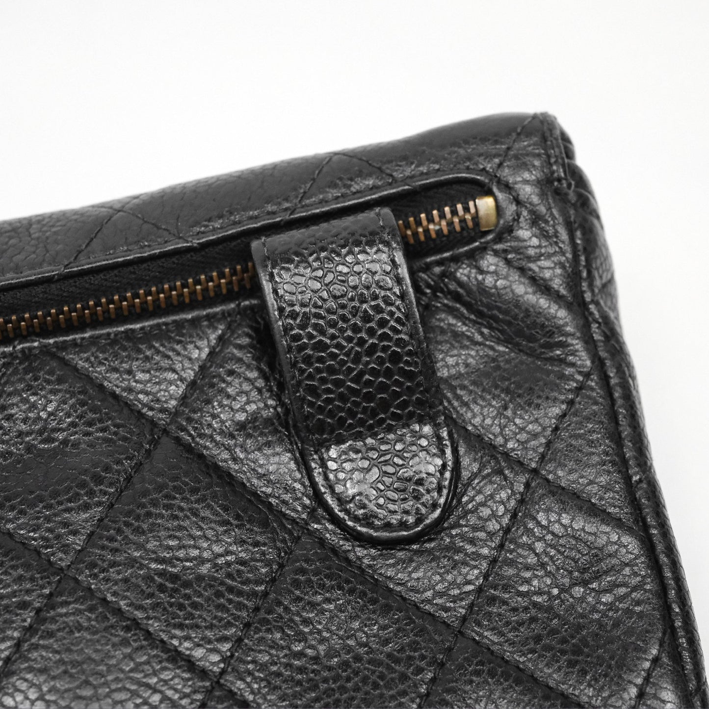 Chanel Vintage Belt Bag Black Caviar 24K Gold Hardware
