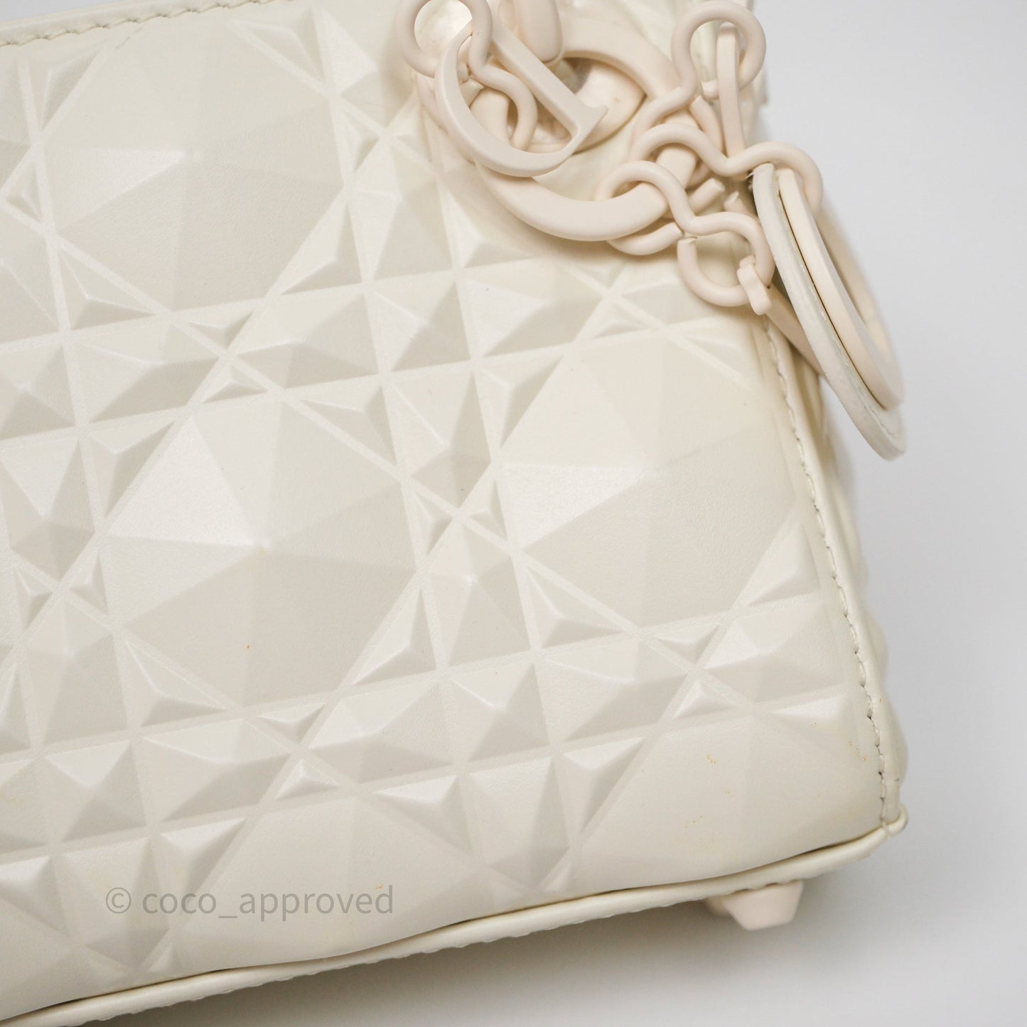 Dior Micro Lady Dior Latte Cannage Calfskin with Diamond Motif