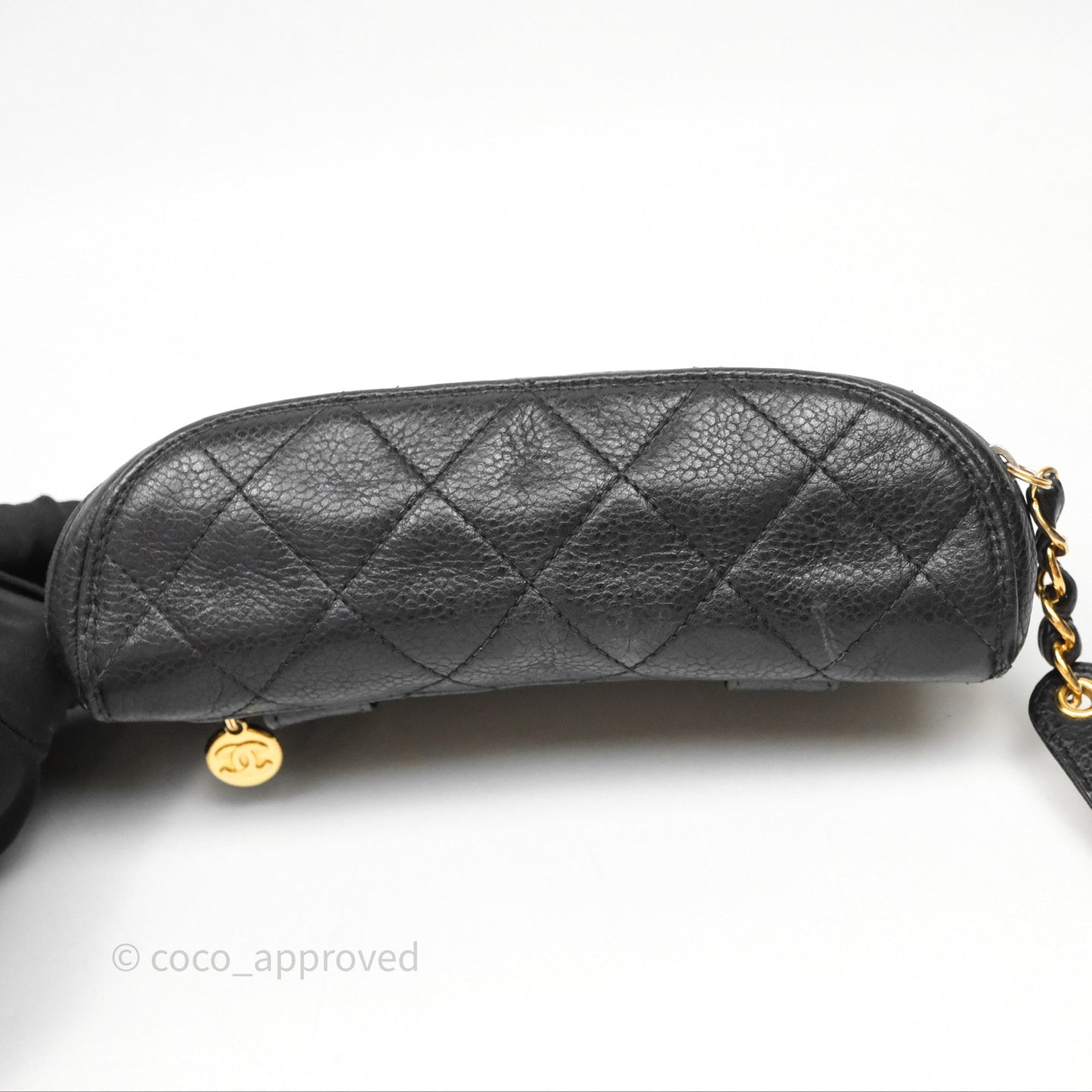 Chanel Vintage Belt Bag Black Caviar 24K Gold Hardware