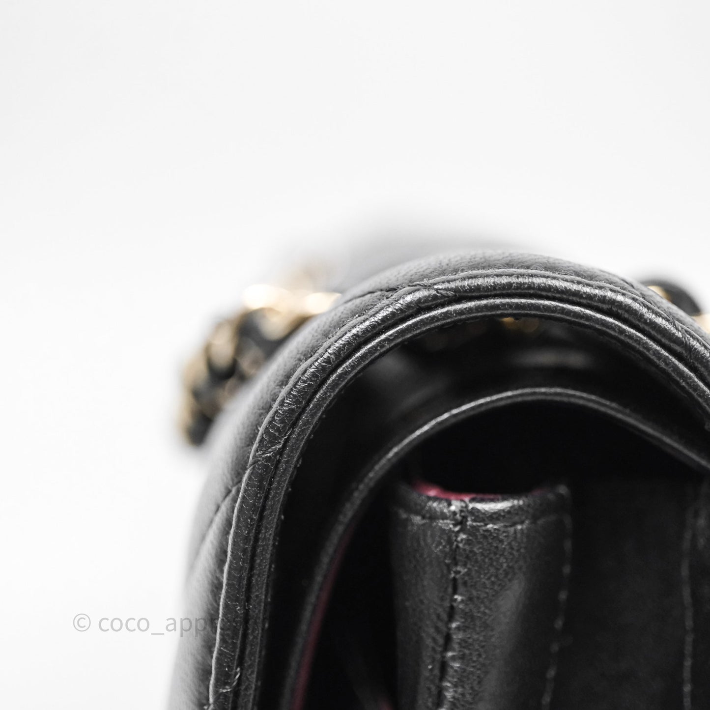 Chanel Classic M/L Medium Flap Chevron Black Lambskin Gold Hardware