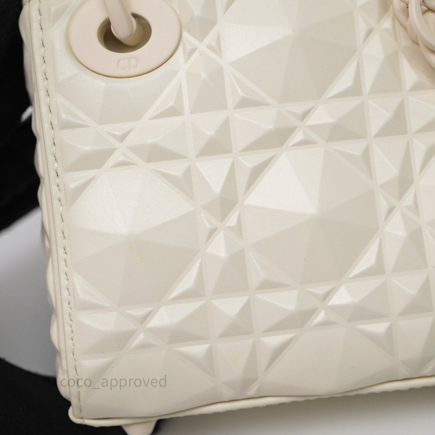 Dior Micro Lady Dior Latte Cannage Calfskin with Diamond Motif