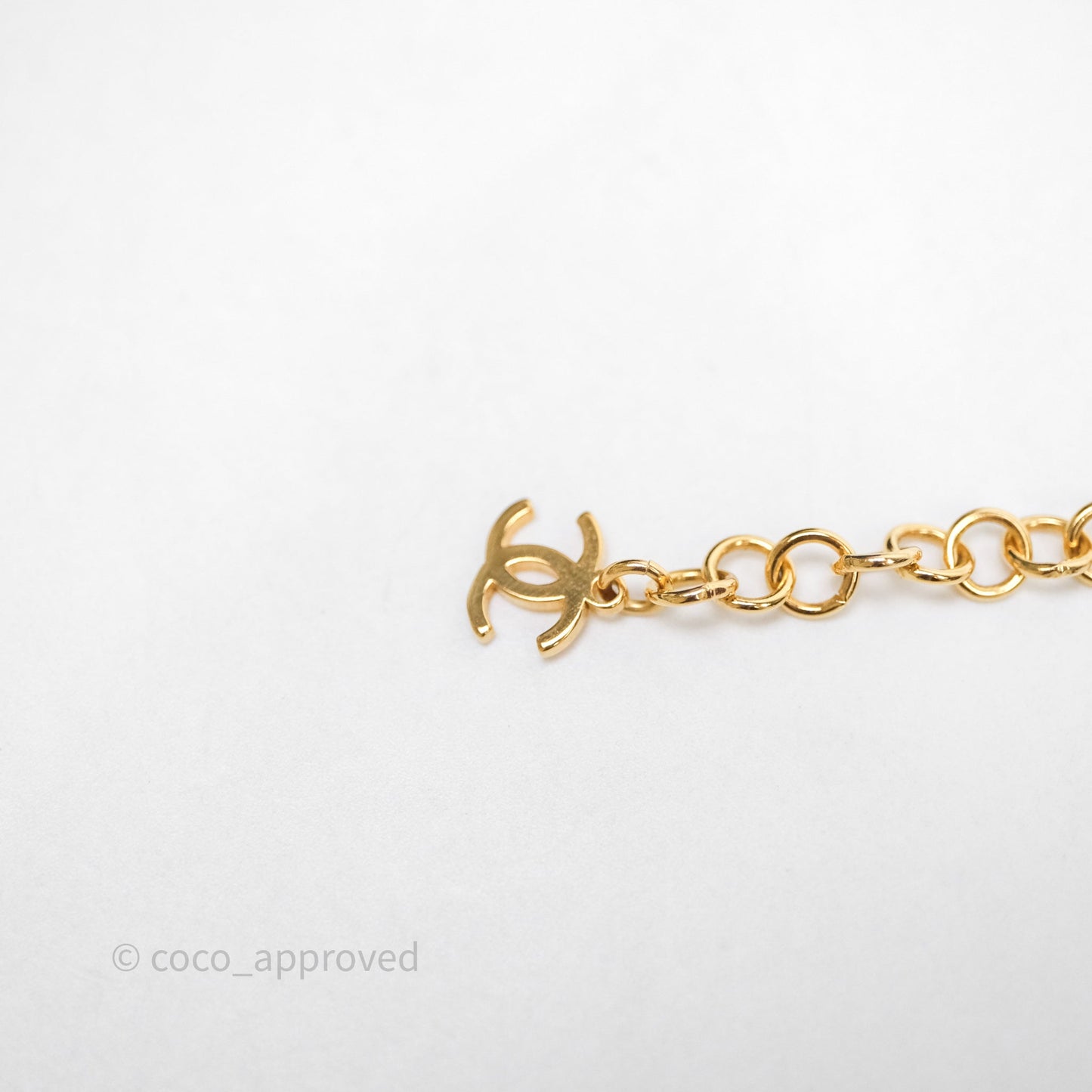 Chanel CC Pearl Crystals Double Necklace Gold Tone 24K