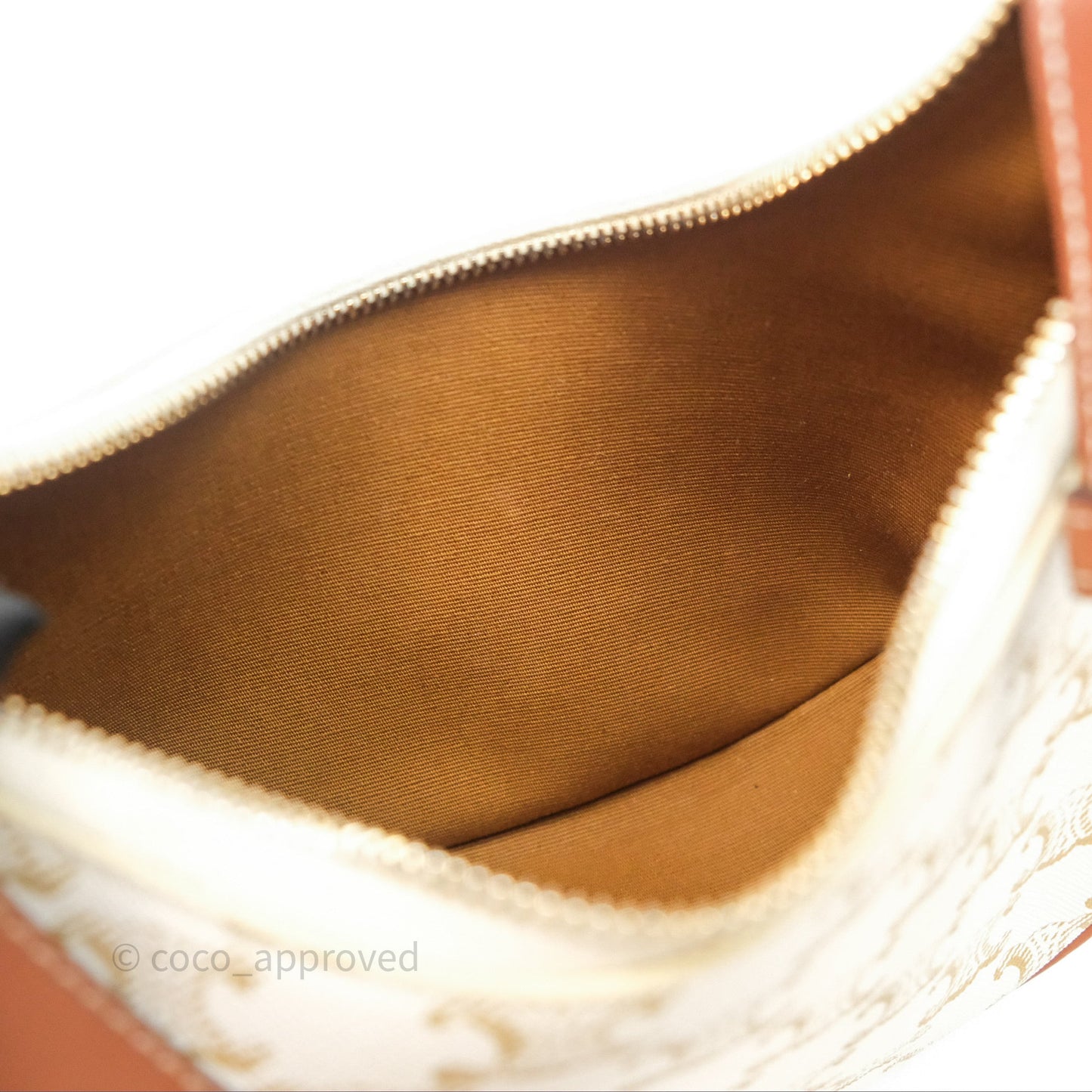 Celine Ava Bag In Triomphe Canvas Calfskin White