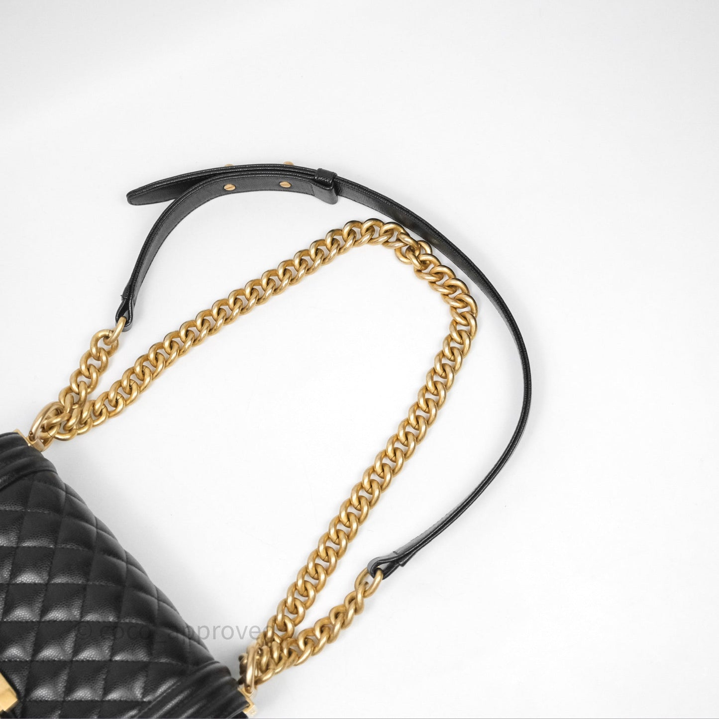Chanel Small Quilted Boy Black Caviar Gold Hardware