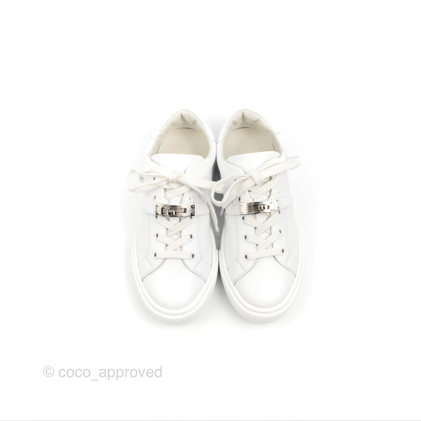 Hermès Day Sneaker Kelly Blanc Palladium Size 36.5
