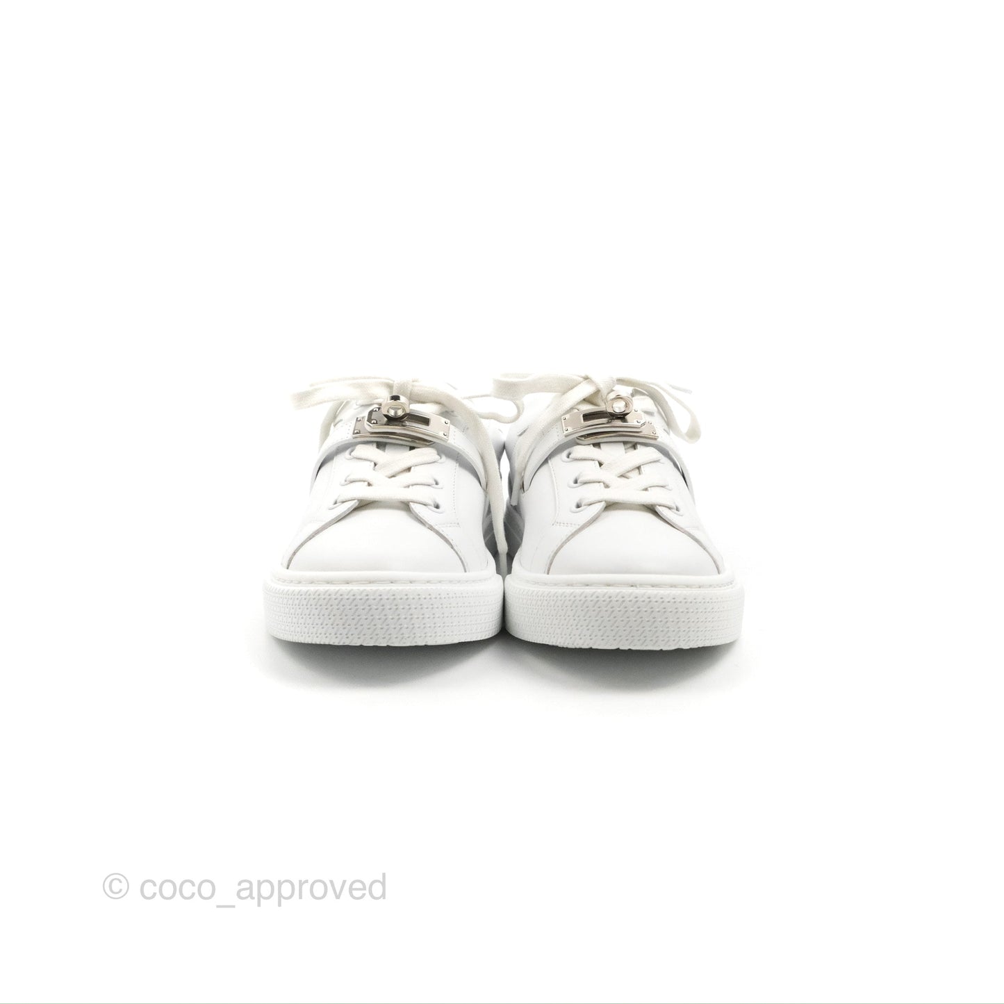 Hermès Day Sneaker Kelly Blanc Palladium Size 36.5