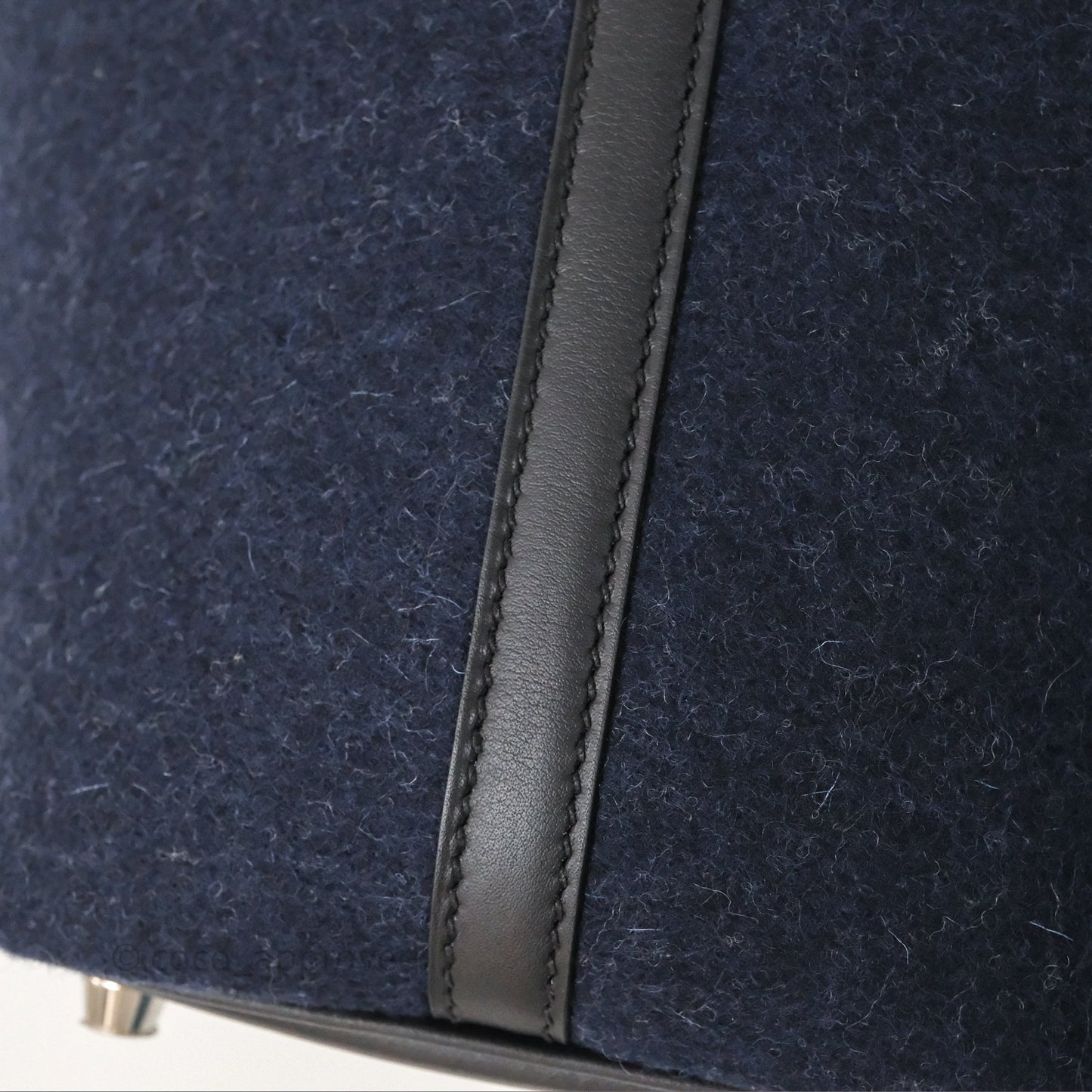 Hermès Picotin 18 Bleu Nuit 2Z / Swift Noir 89 Wool Feutre Swift Palladium Hardware