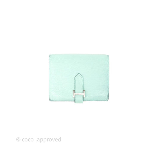Hermes Bearn Compact Wallet Green Chevre Mysore Palladium Hardware