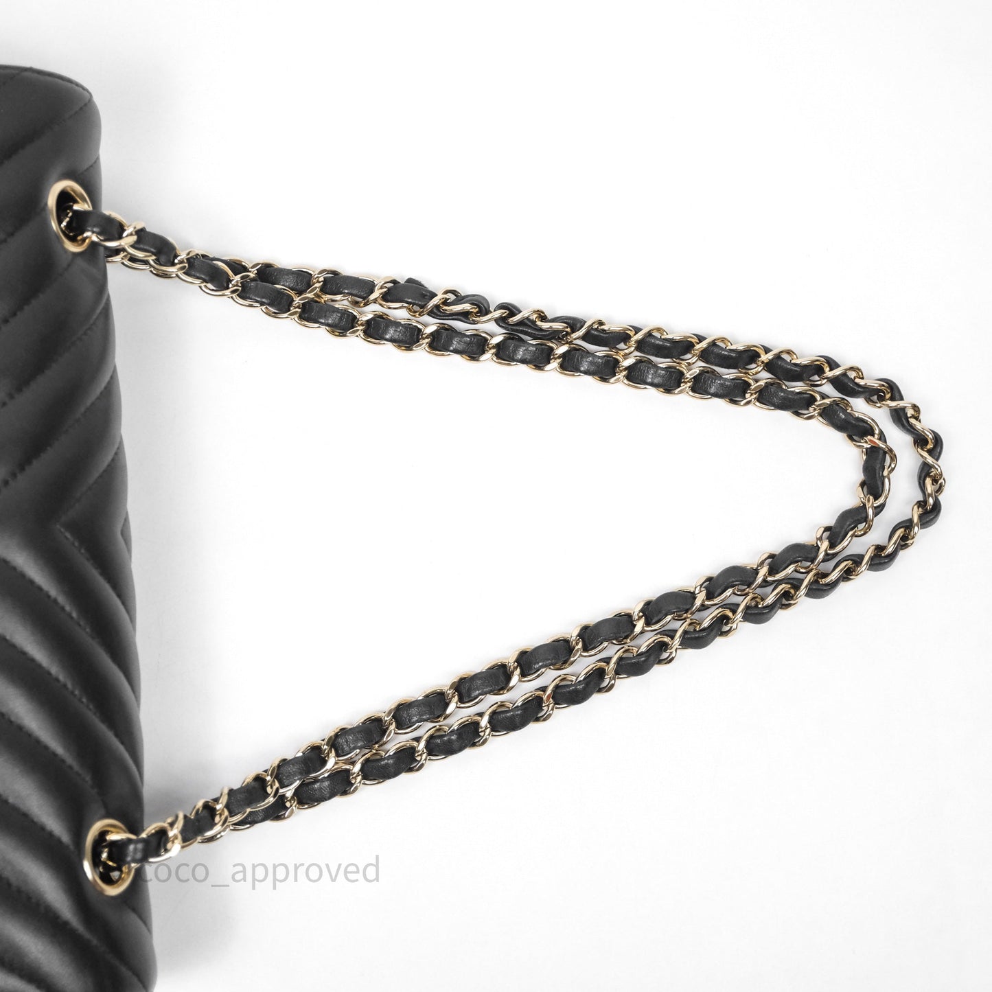 Chanel Classic M/L Medium Flap Chevron Black Lambskin Gold Hardware