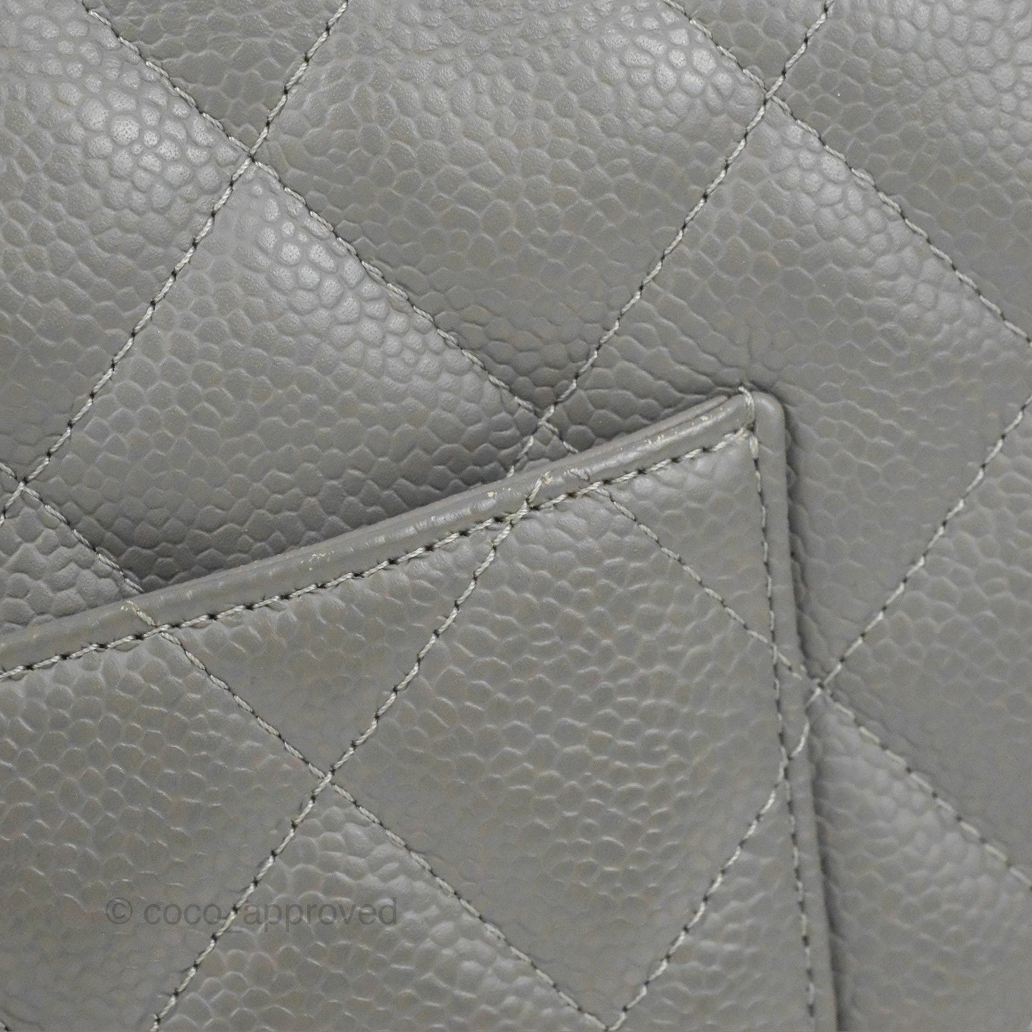 Chanel Jumbo Single Flap Grey Caviar Silver Hardware⁣⁣