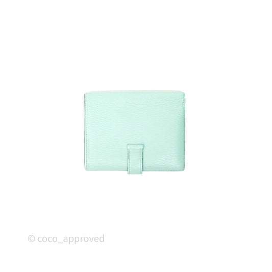 Hermes Bearn Compact Wallet Green Chevre Mysore Palladium Hardware