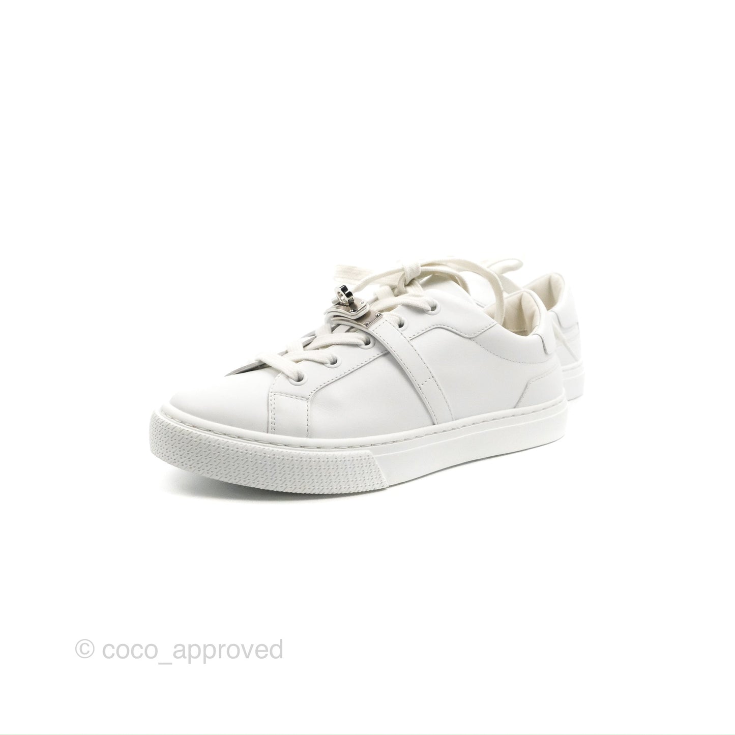 Hermès Day Sneaker Kelly Blanc Palladium Size 36.5