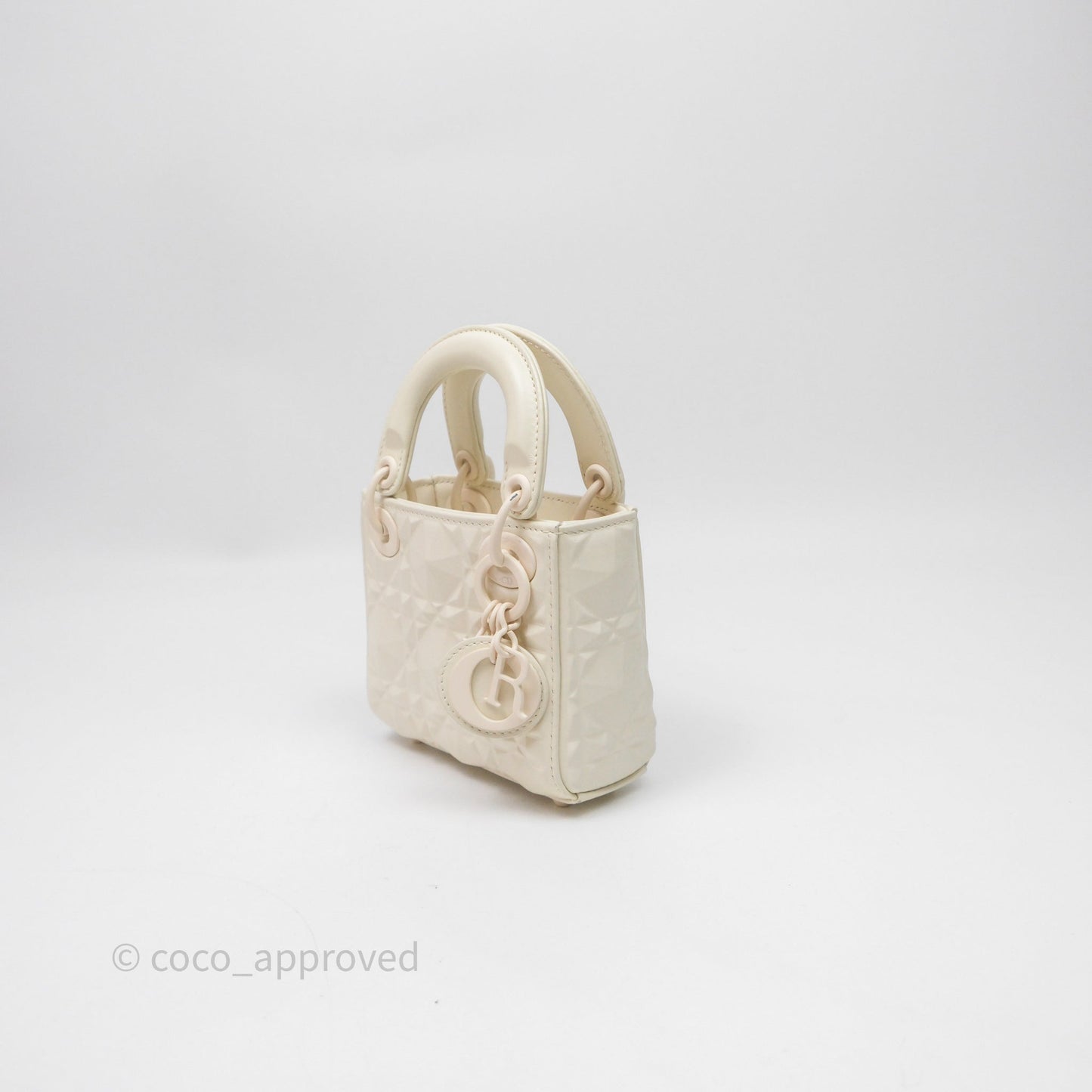 Dior Micro Lady Dior Latte Cannage Calfskin with Diamond Motif