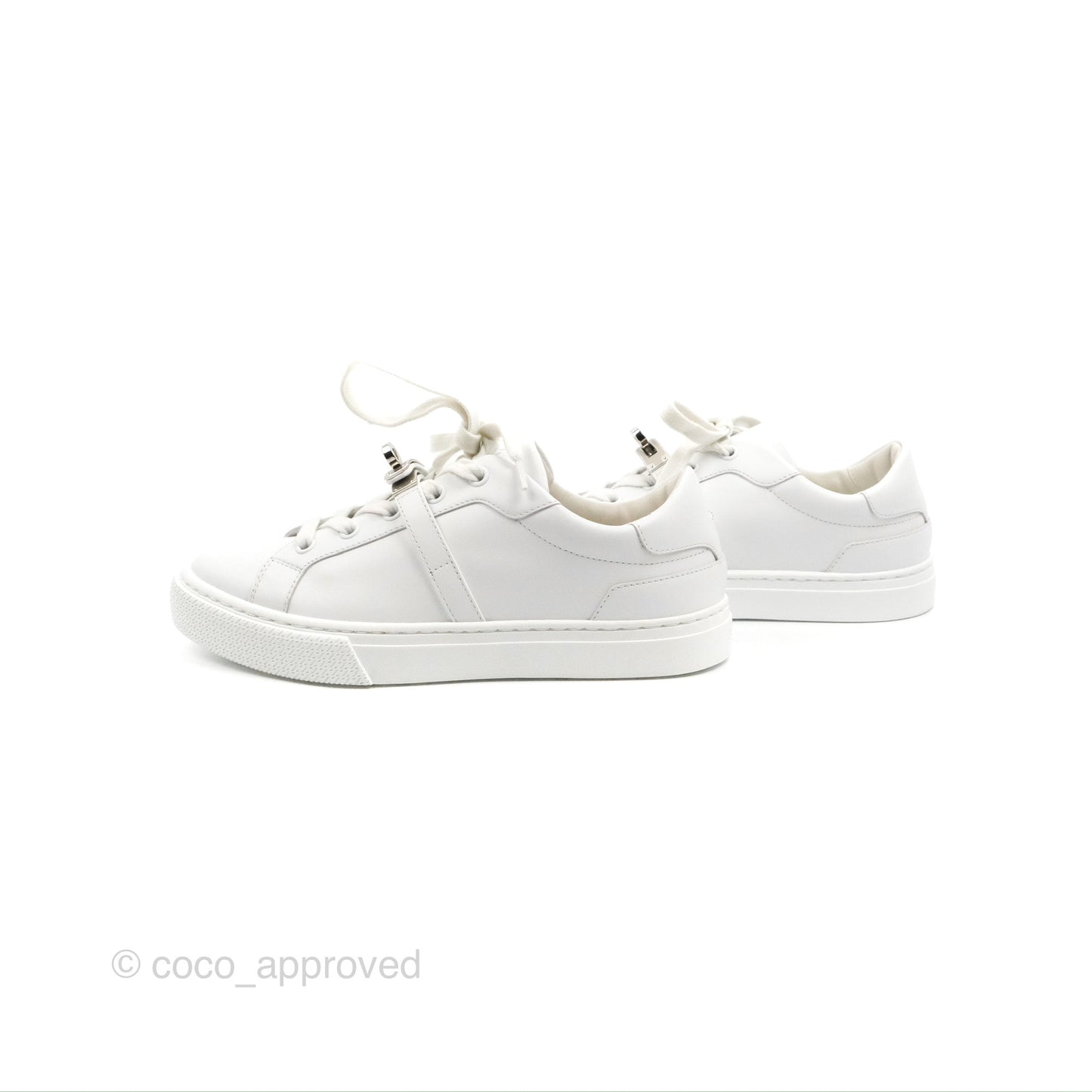 Hermès Day Sneaker Kelly Blanc Palladium Size 36.5