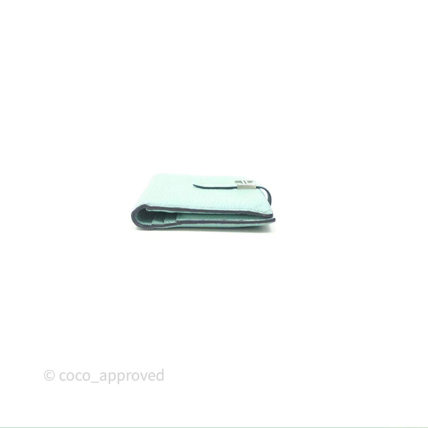 Hermes Bearn Compact Wallet Green Chevre Mysore Palladium Hardware