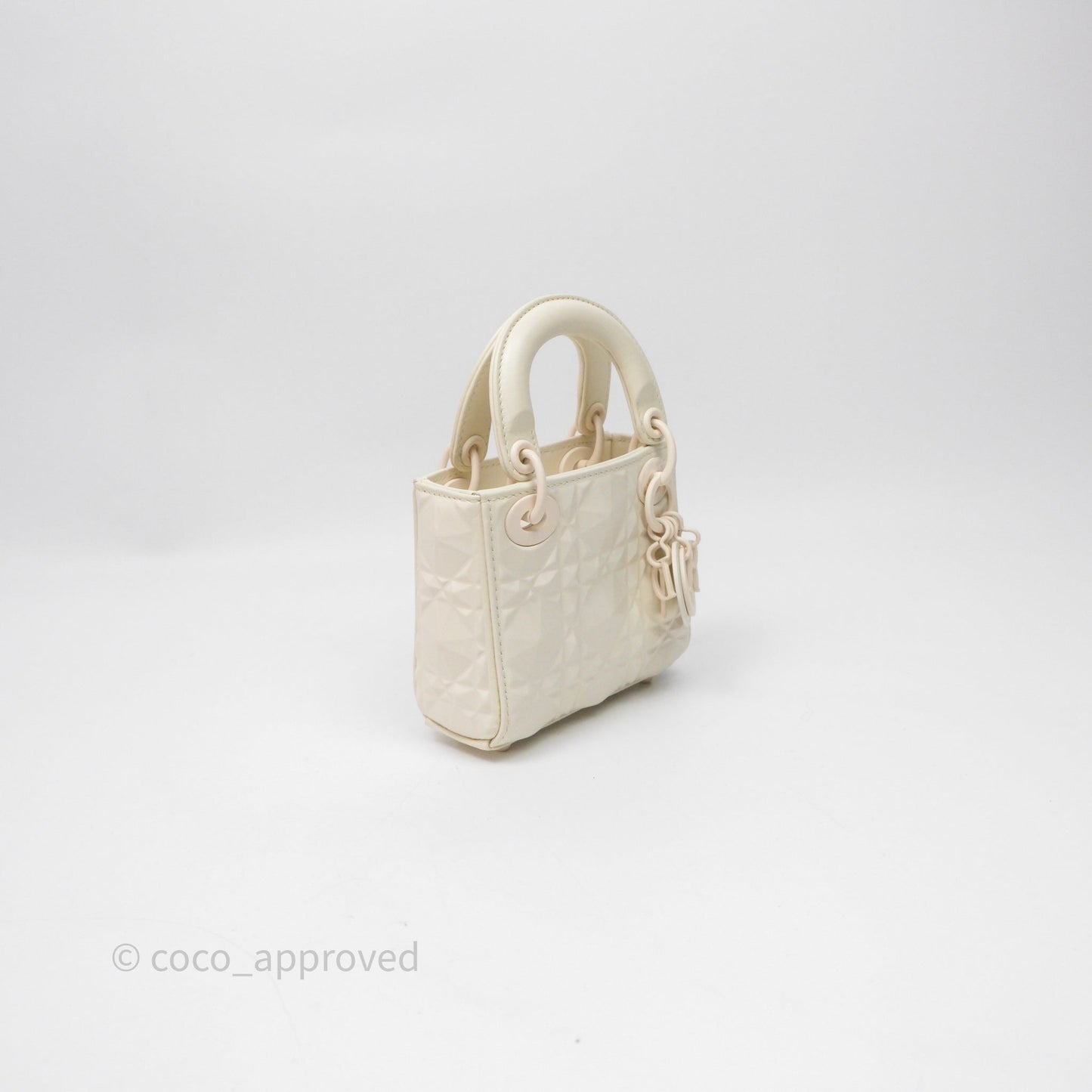 Dior Micro Lady Dior Latte Cannage Calfskin with Diamond Motif