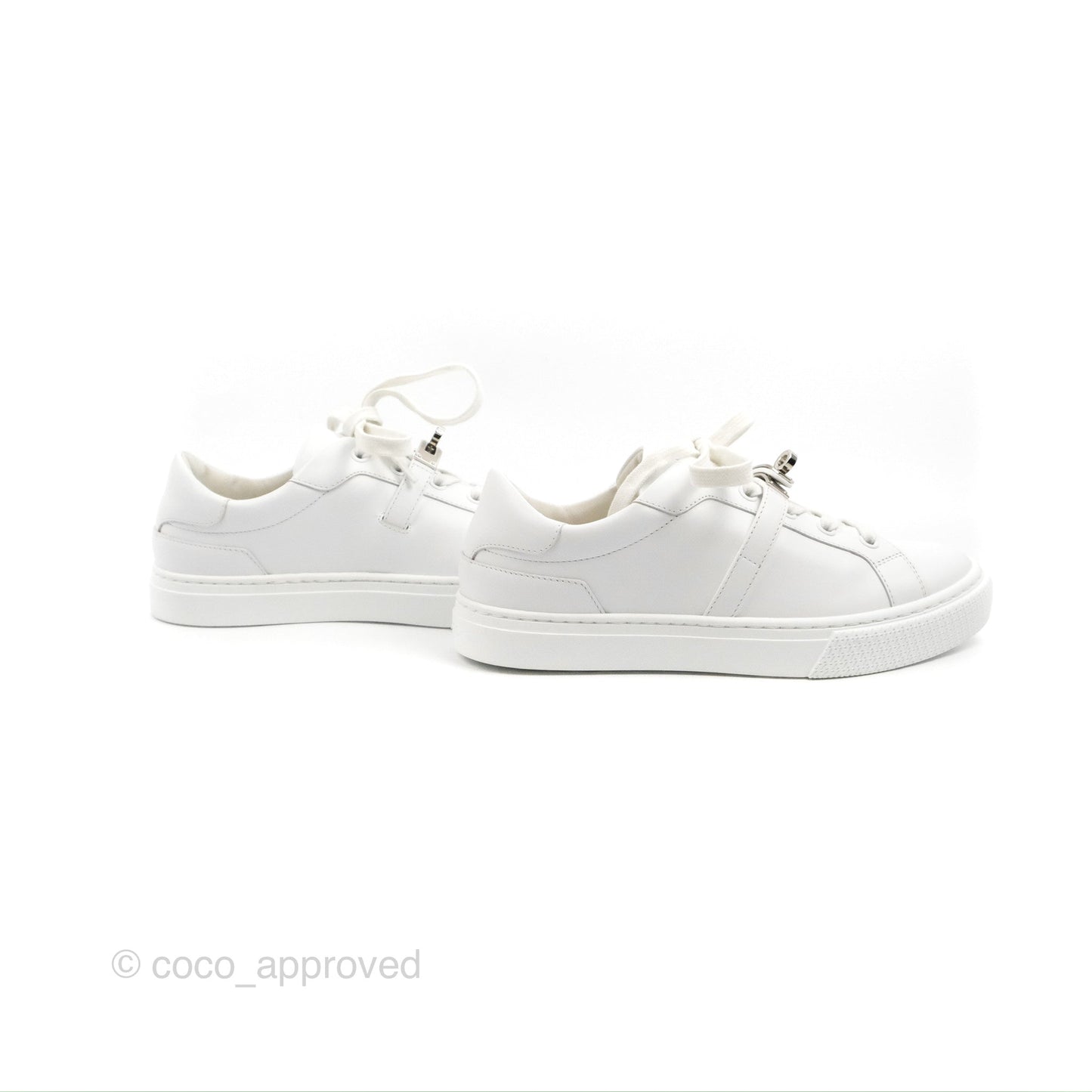 Hermès Day Sneaker Kelly Blanc Palladium Size 36.5