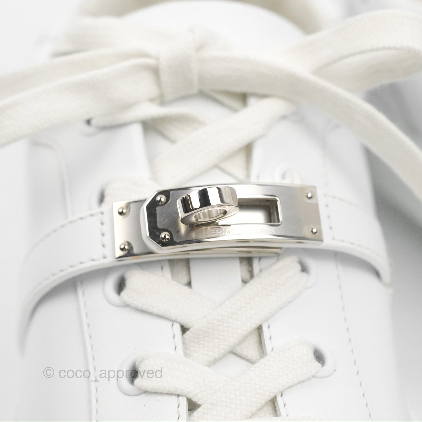 Hermès Day Sneaker Kelly Blanc Palladium Size 36.5
