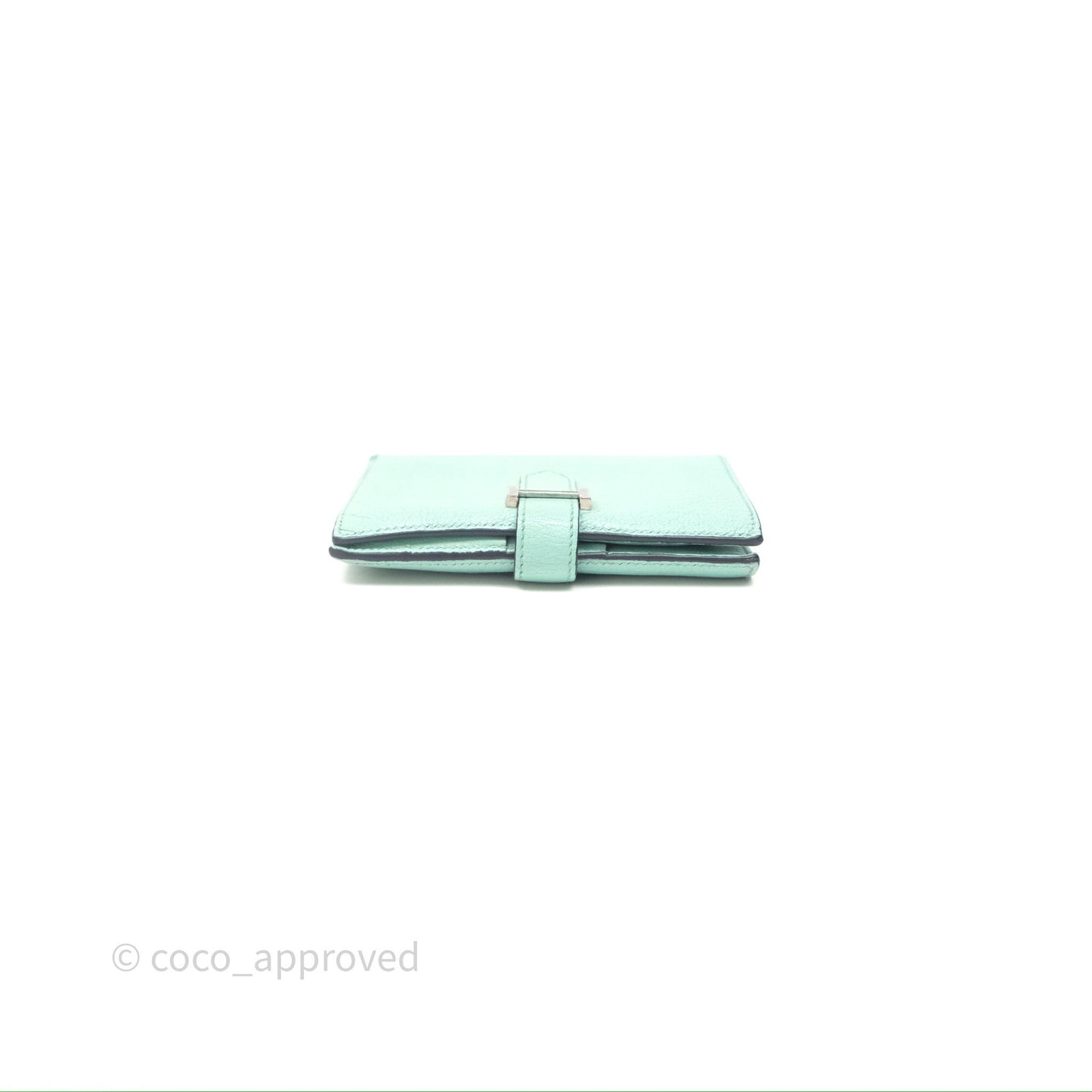 Hermes Bearn Compact Wallet Green Chevre Mysore Palladium Hardware