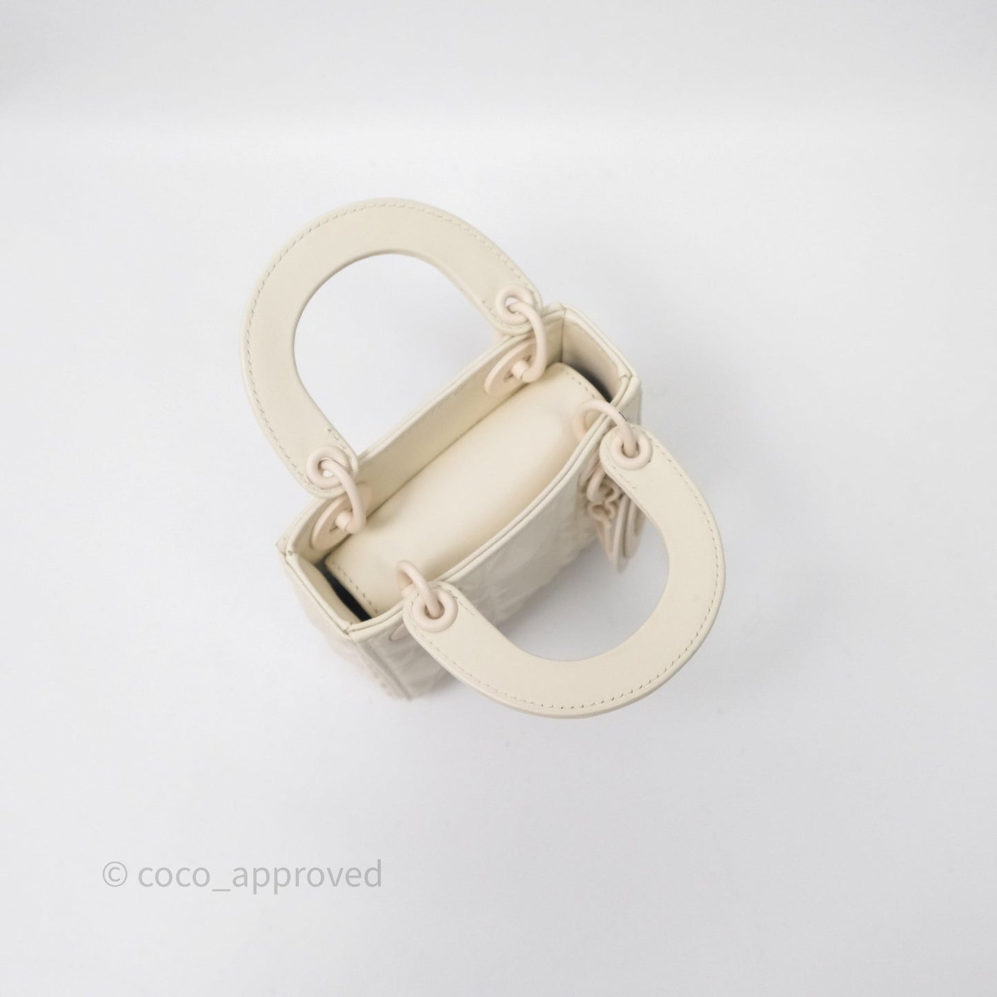 Dior Micro Lady Dior Latte Cannage Calfskin with Diamond Motif