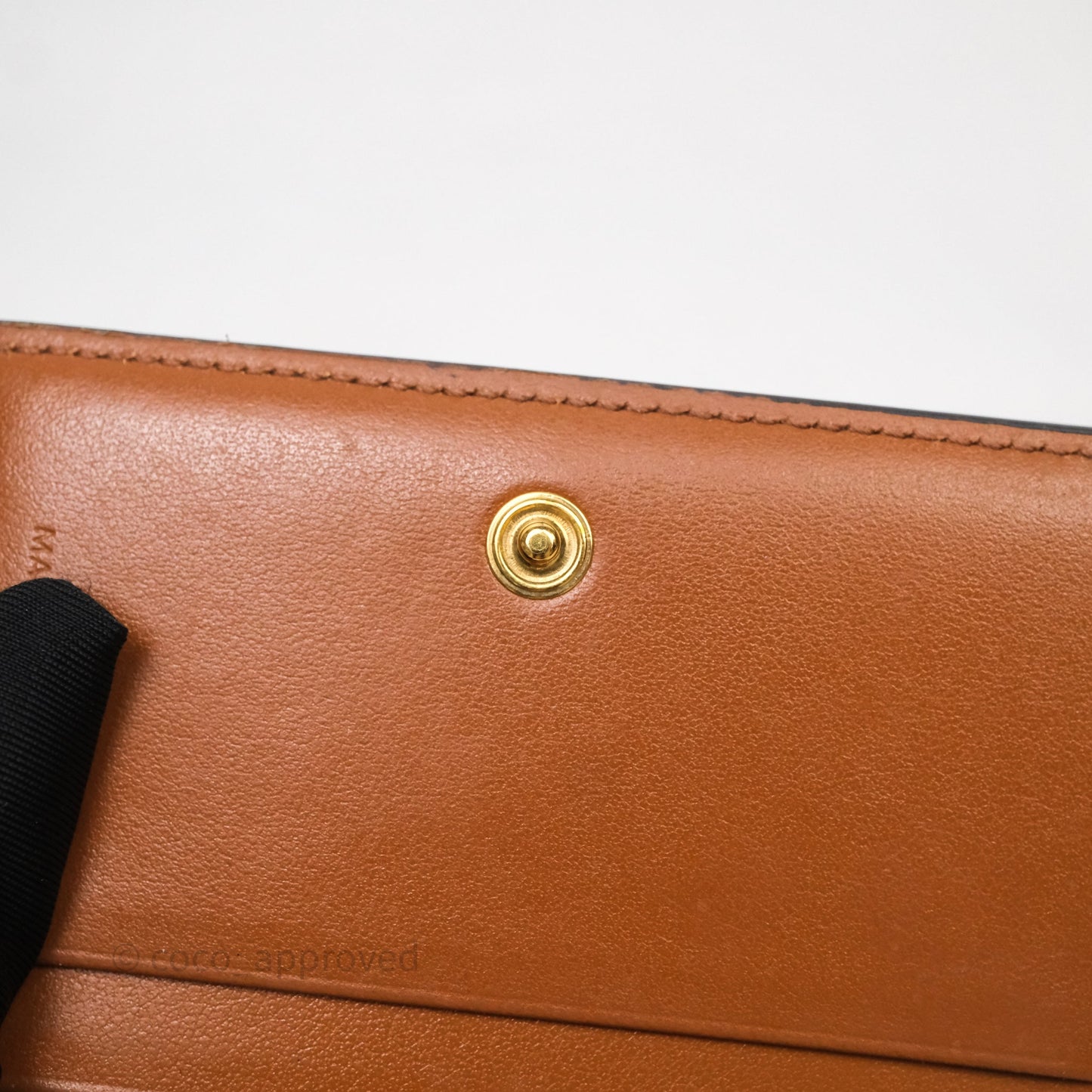 Celine Triomphe Canvas Wallet Tan Calfskin