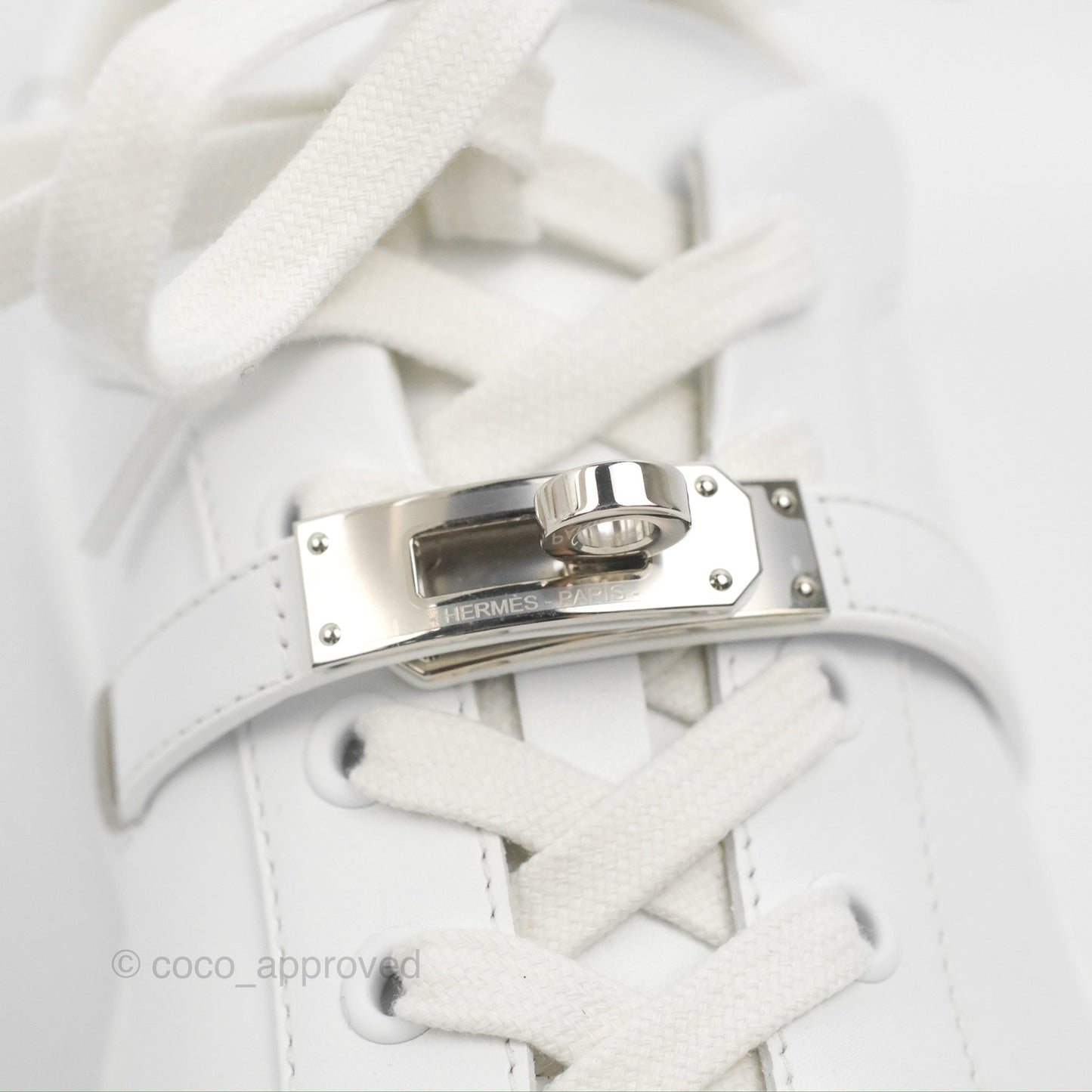 Hermès Day Sneaker Kelly Blanc Palladium Size 36.5