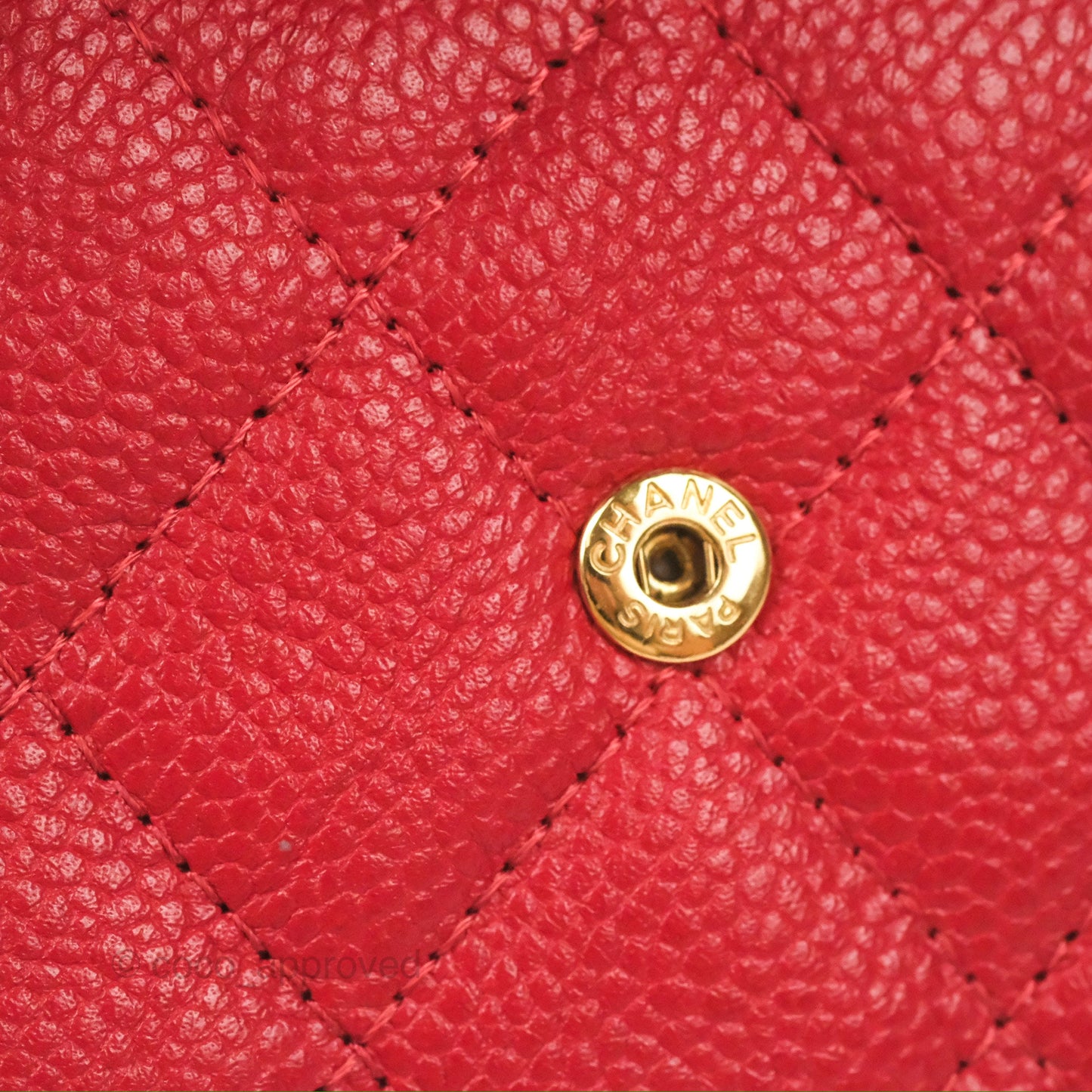 Chanel CC Filigree Short Flap Wallet Red Caviar Gold Hardware