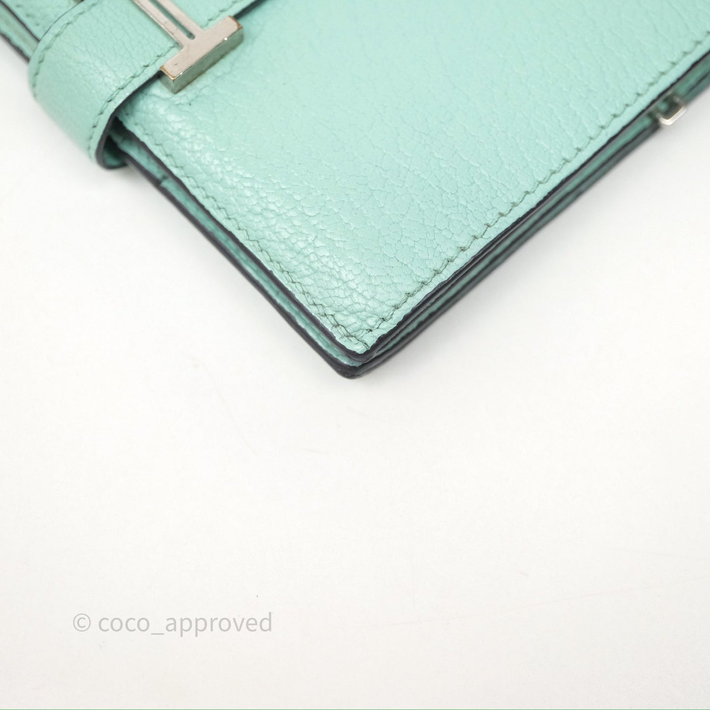 Hermes Bearn Compact Wallet Green Chevre Mysore Palladium Hardware